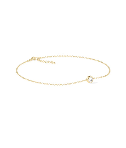 Diamond Bezel Solitiare Bracelet - gold bracelet