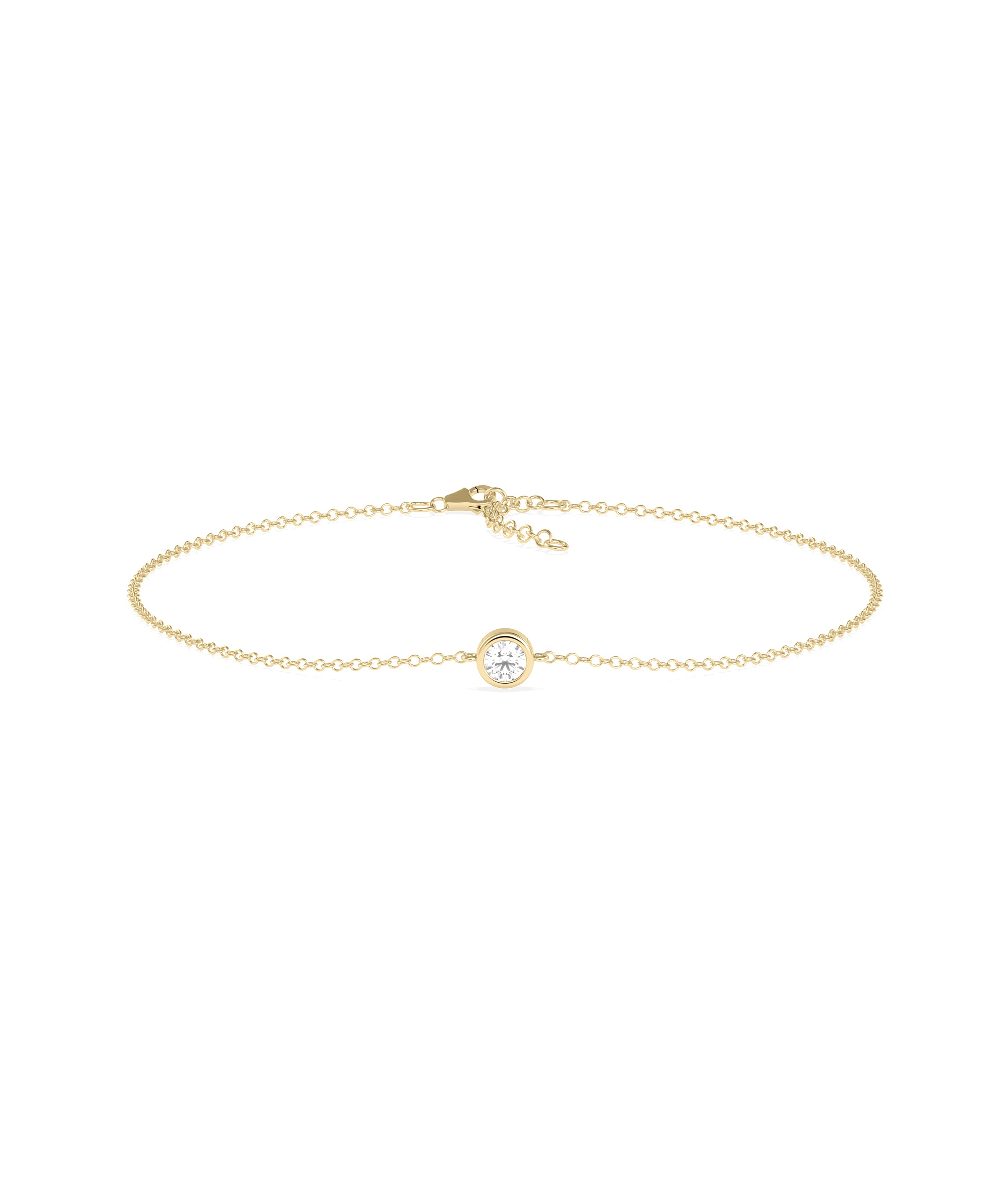 Diamond Bezel Solitiare Bracelet - gold bracelet