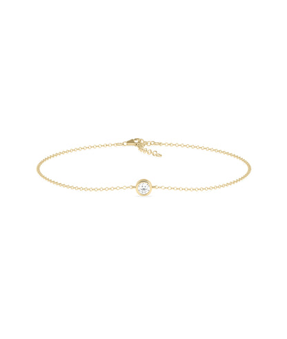 Diamond Bezel Solitiare Bracelet - gold bracelet