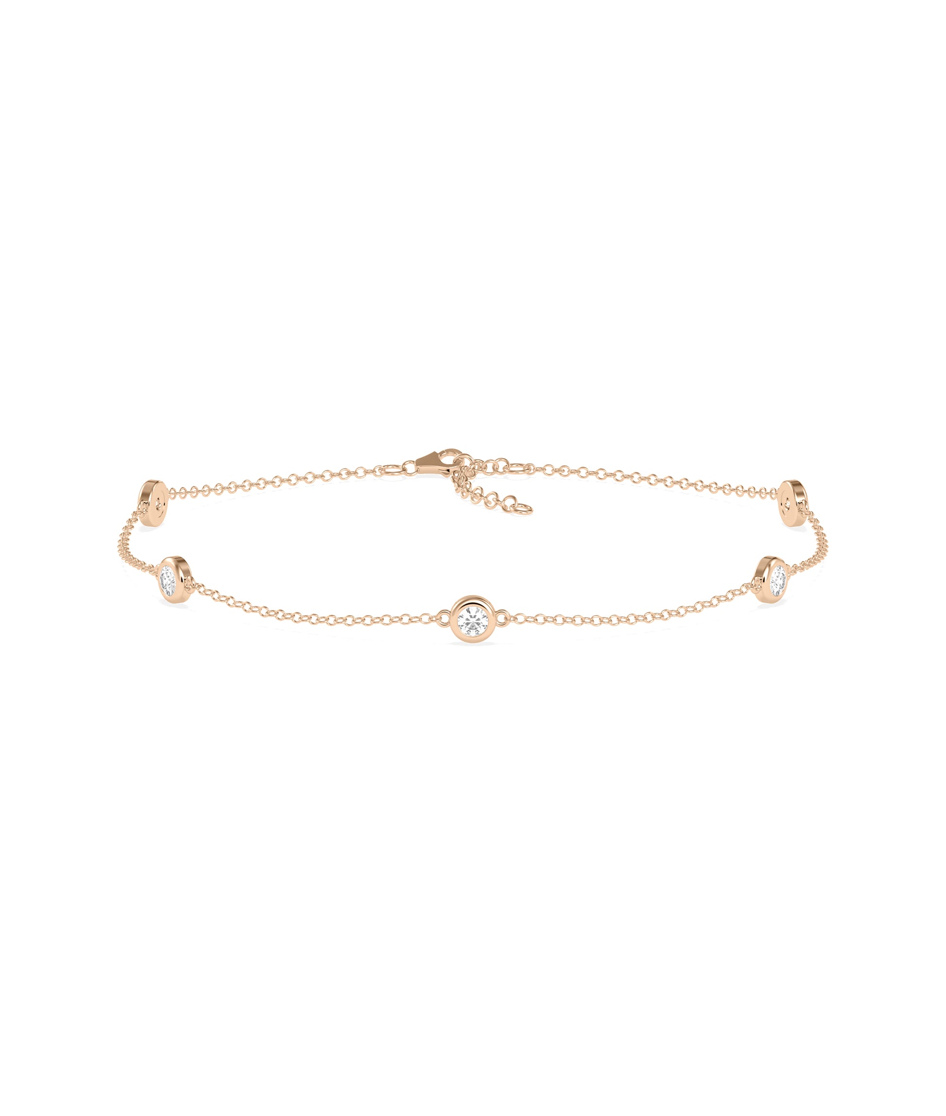 Diamond Bezel Station Bracelet- gold bracelet