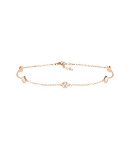 Diamond Bezel Station Bracelet- gold bracelet