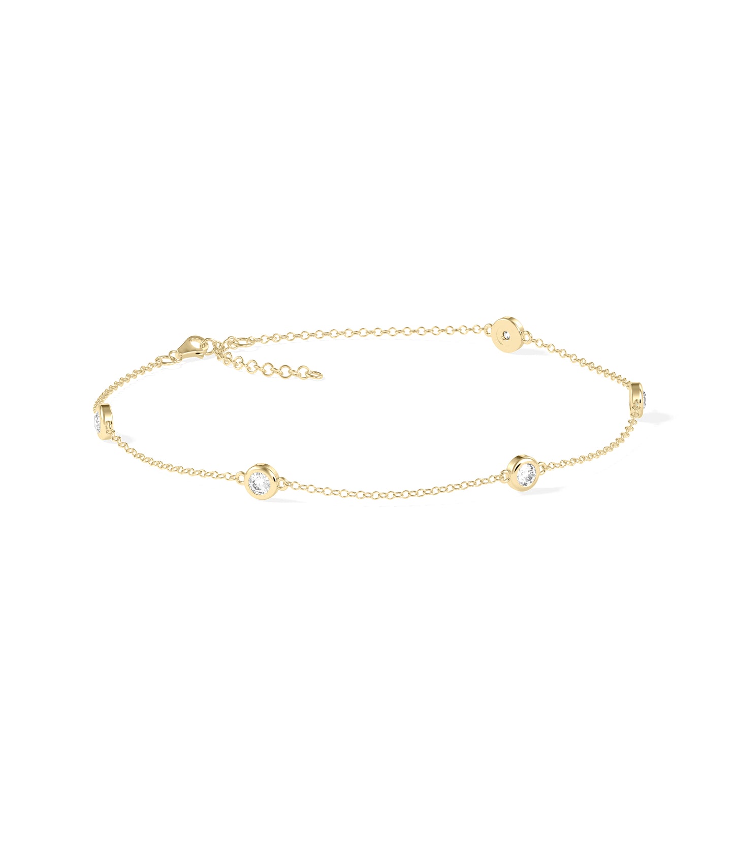 Diamond Bezel Station Bracelet- gold bracelet