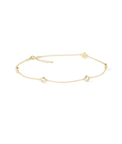 Diamond Bezel Station Bracelet- gold bracelet