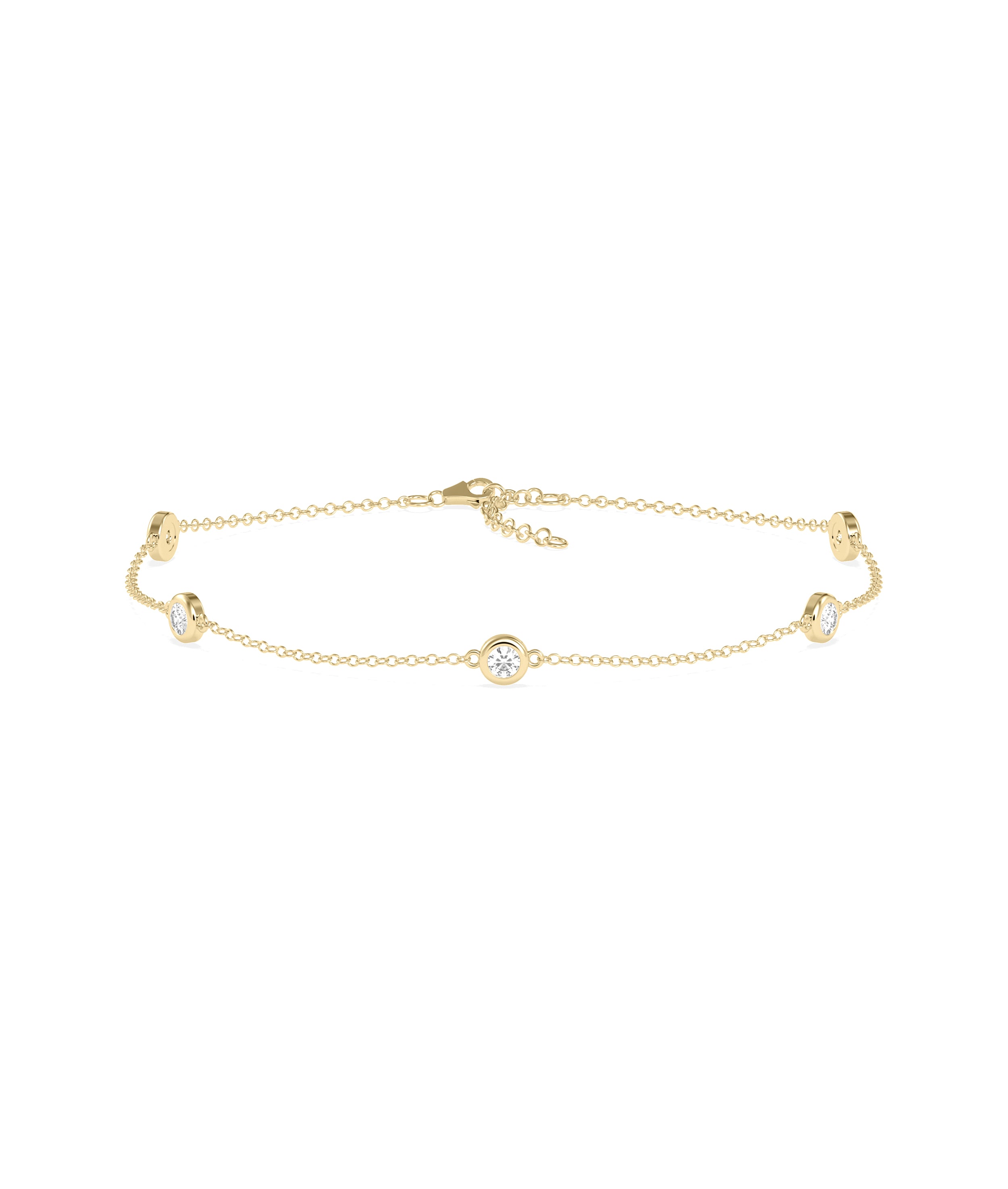 Diamond Bezel Station Bracelet- gold bracelet