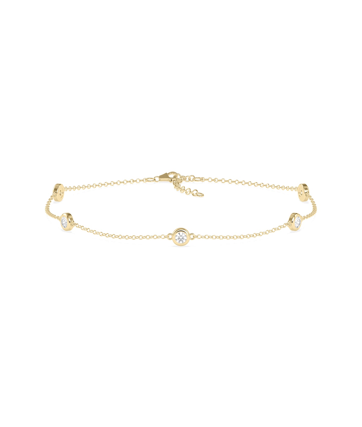 Diamond Bezel Station Bracelet- gold bracelet