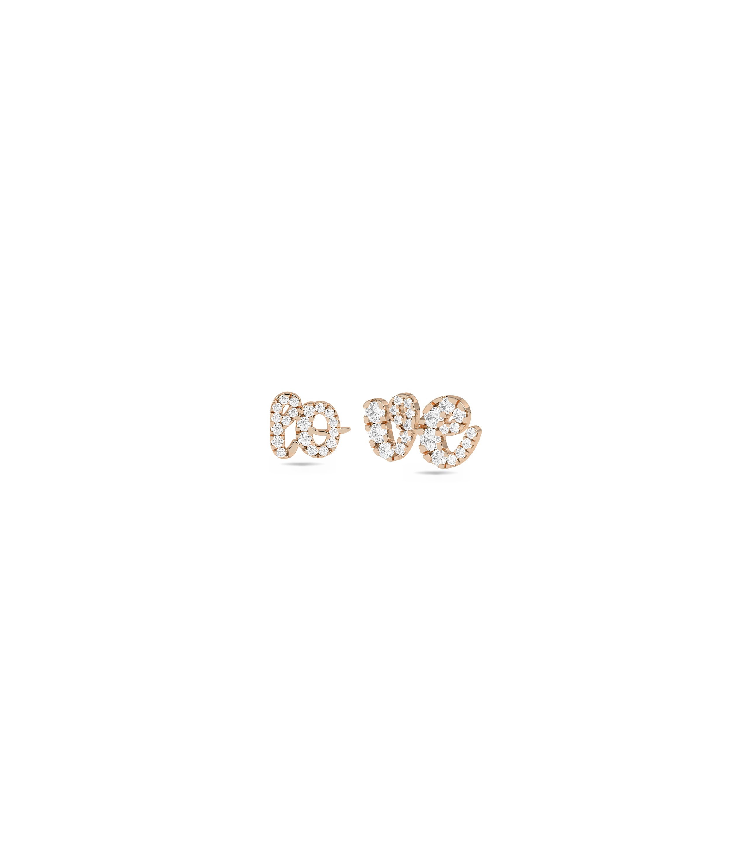 Diamond Pave Initials Stud Earring - Everyday Jewelry