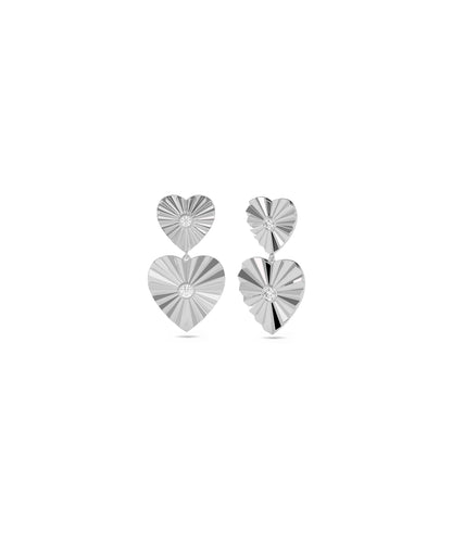 Diamond Solitaire Heart Dangle Earrings - Everyday Jewelry