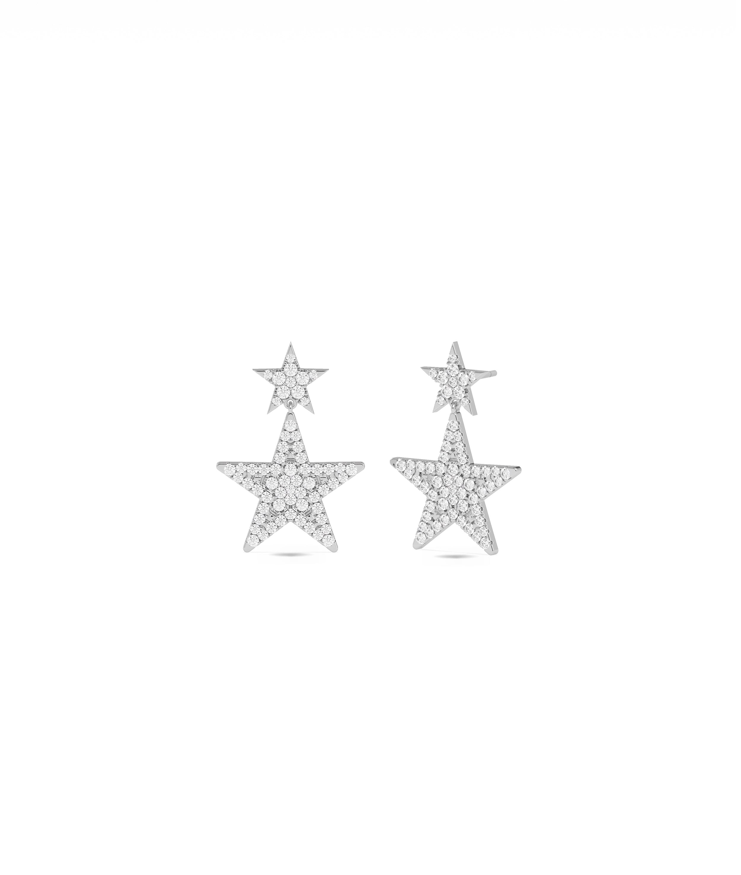 Diamond Pave Heart Dangle Earrings - Everyday Jewelry