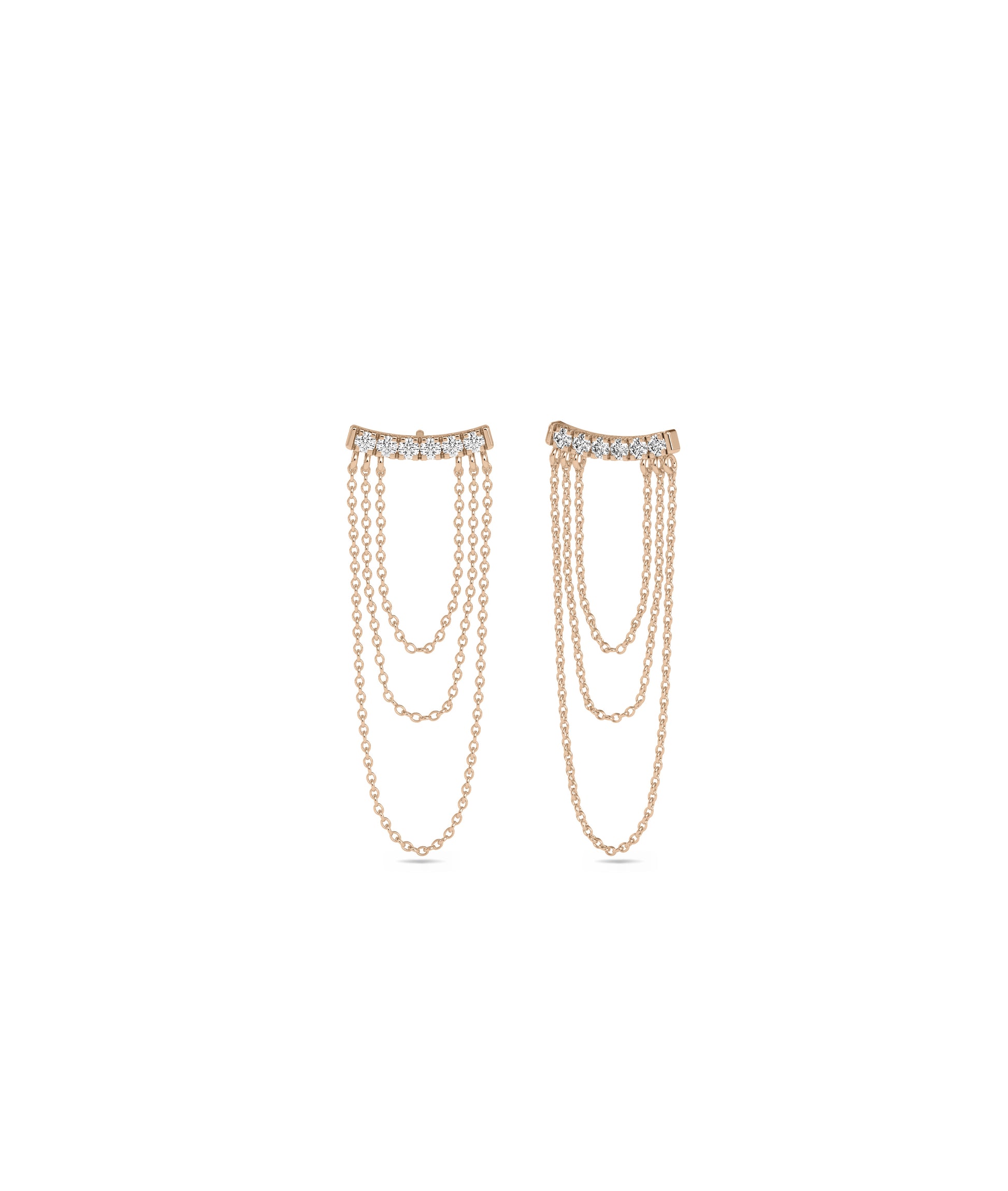 Diamond Pave Smile Cable Chain Dangle Earring | Diamond Earrings