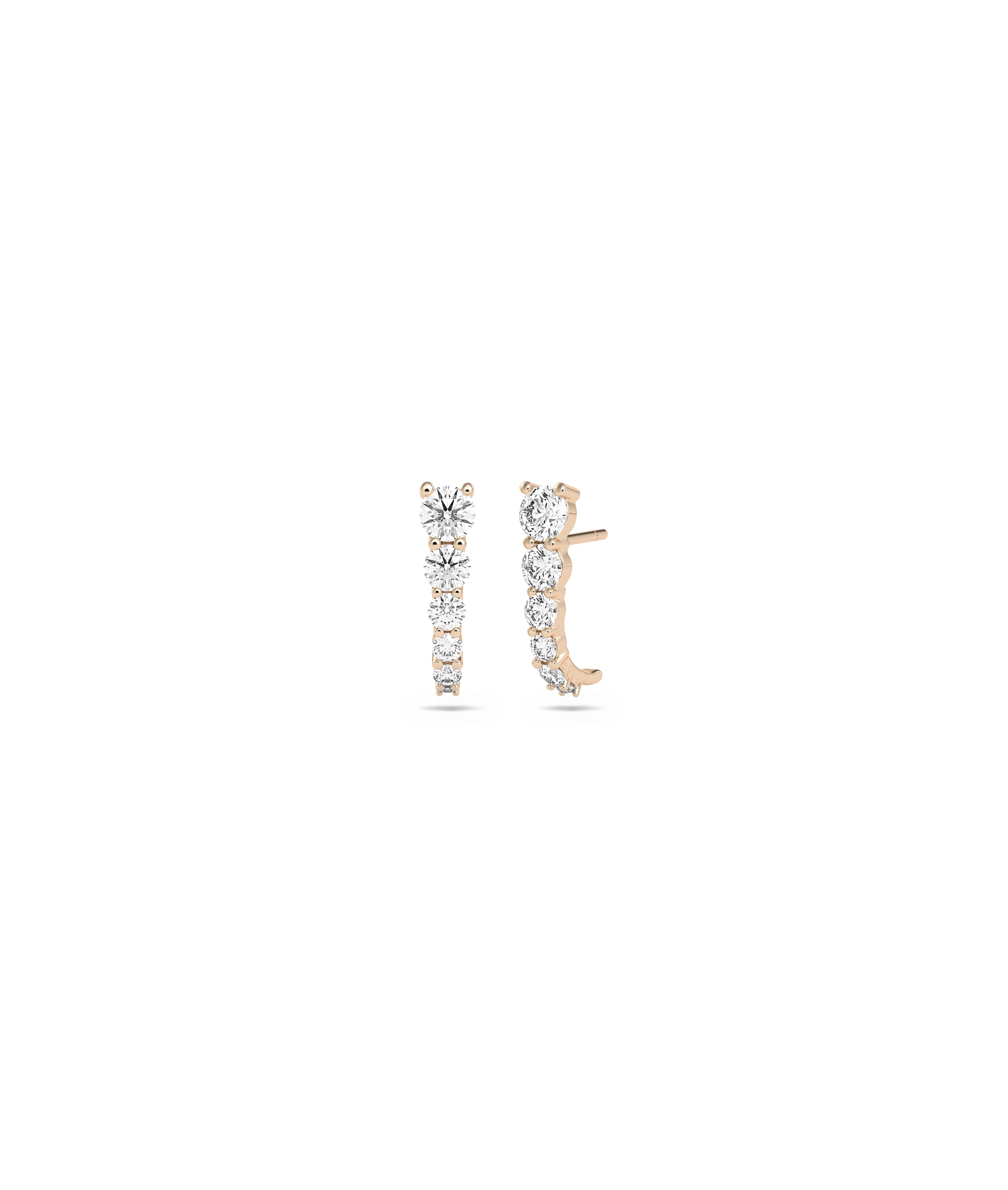 Graduating Diamond Stud Earring - Diamond earrings