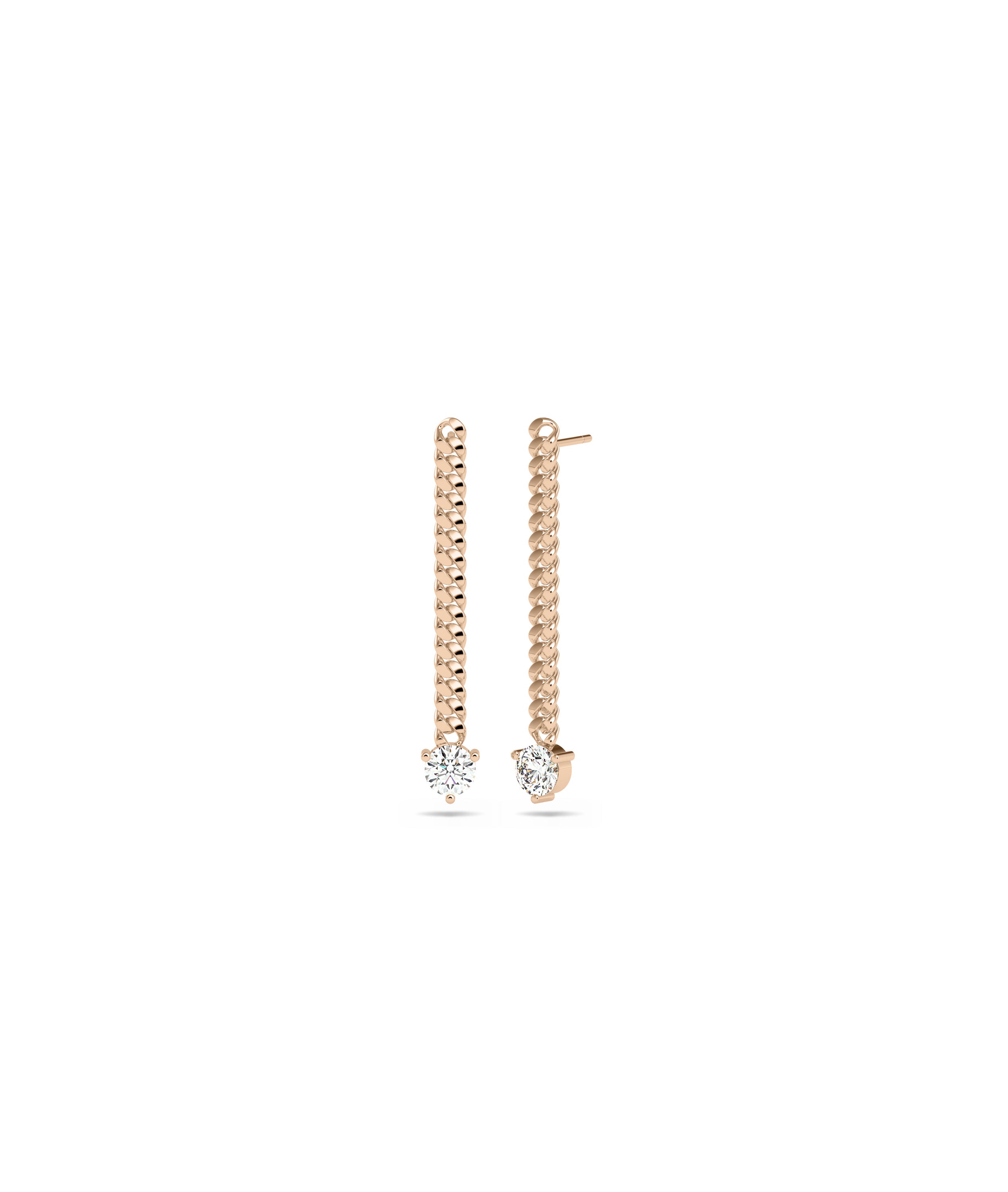 Diamond Earrings Everyday Jewelry - Curb Link Gold Chain Earring 