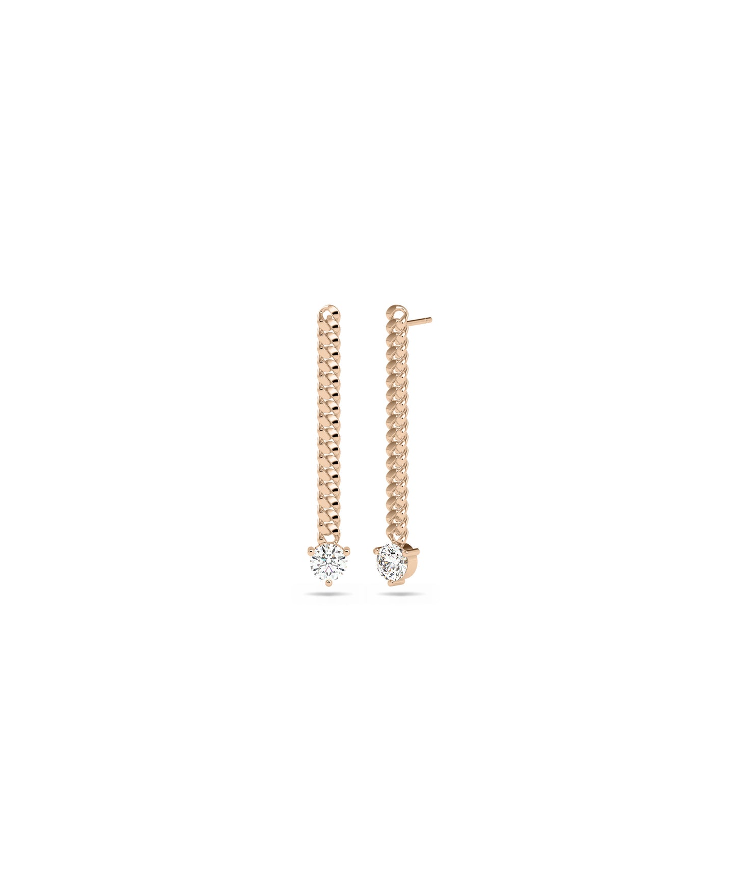 Diamond Earrings Everyday Jewelry - Curb Link Gold Chain Earring 