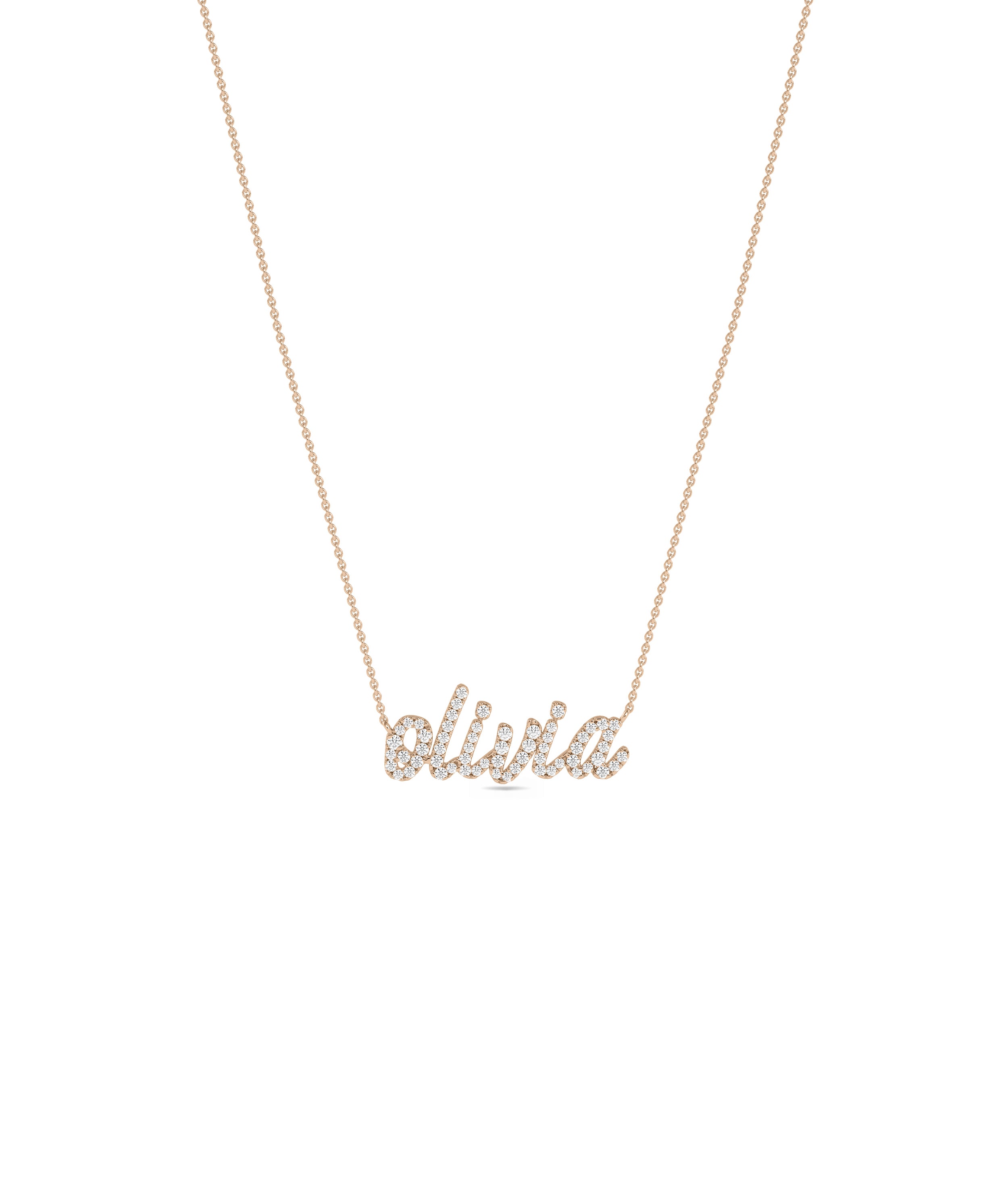 Custom Diamond Pave Name Necklace - Everyday Jewelry