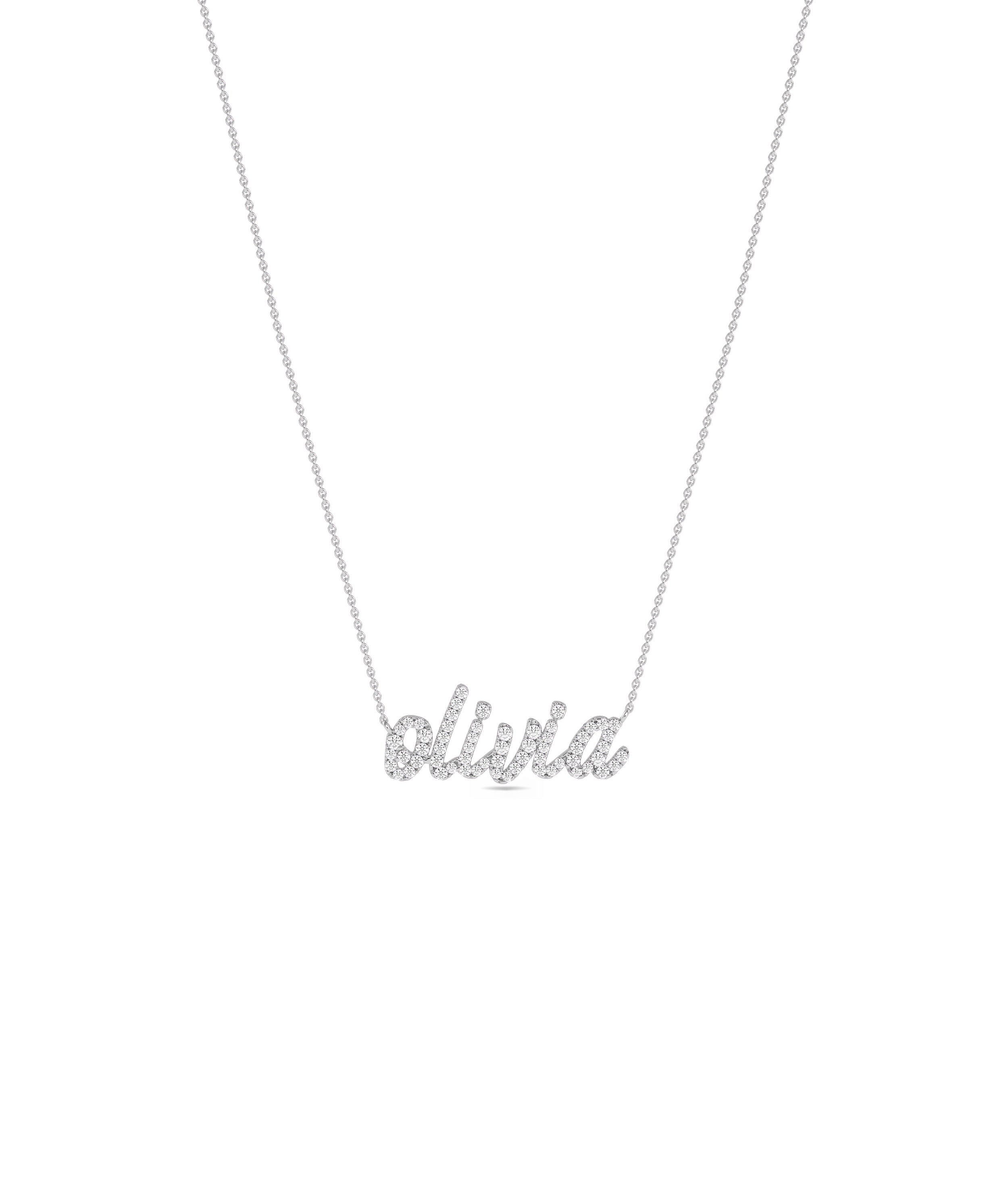 Custom Diamond Pave Name Necklace - Everyday Jewelry