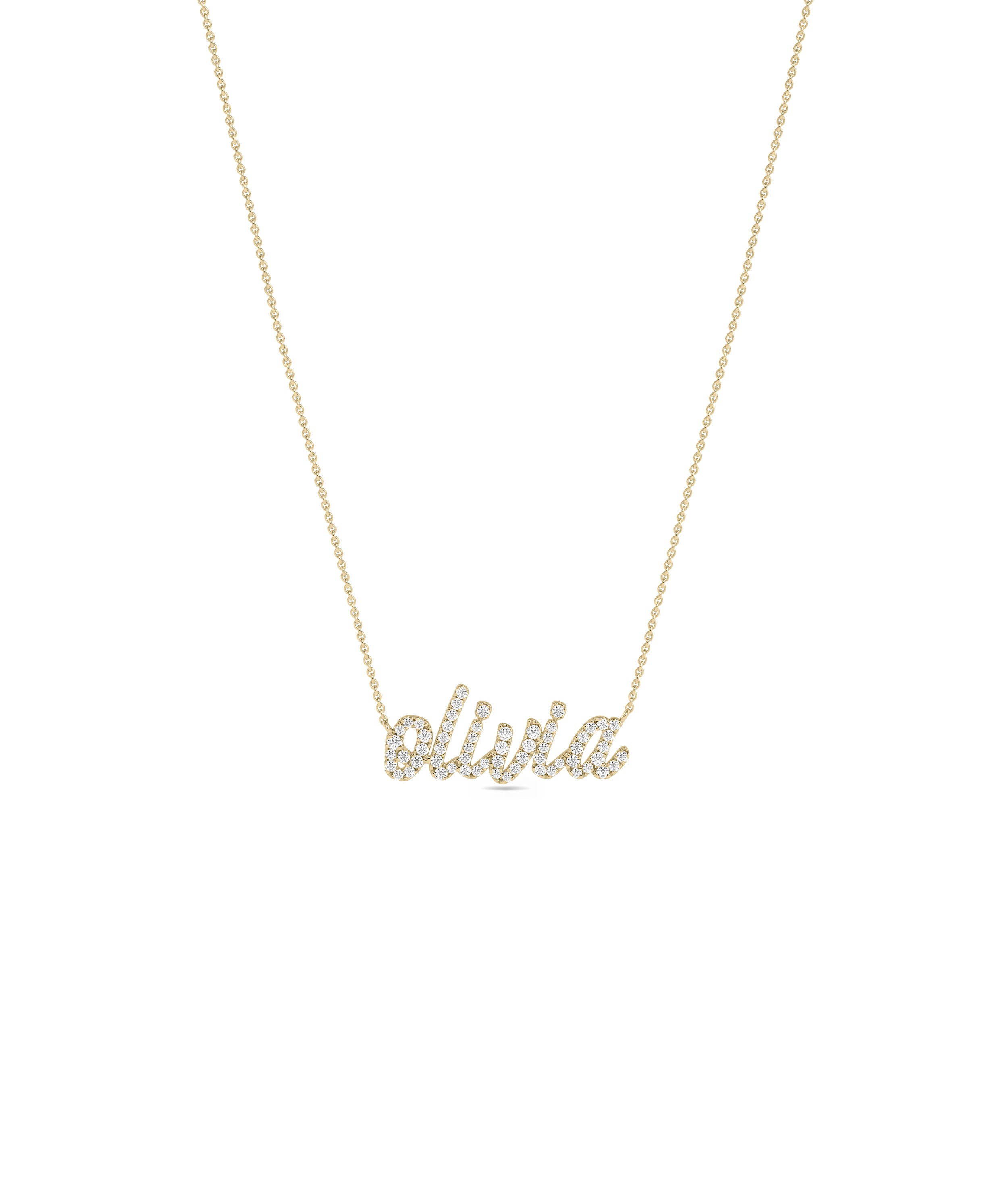 Custom Diamond Pave Name Necklace - Everyday Jewelry