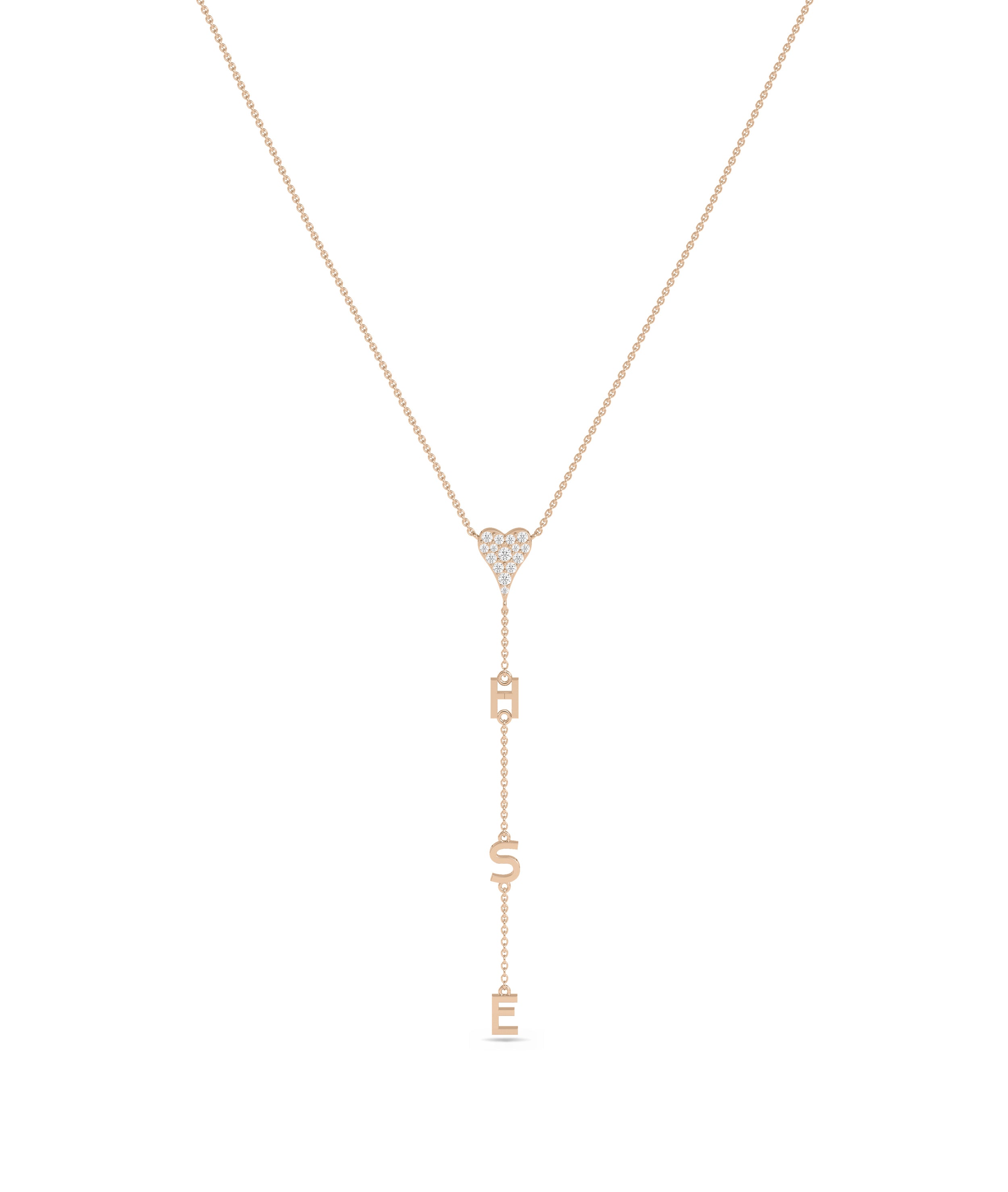 Diamond Pave Gold Initial Dangle Necklace - Everyday Jewelry