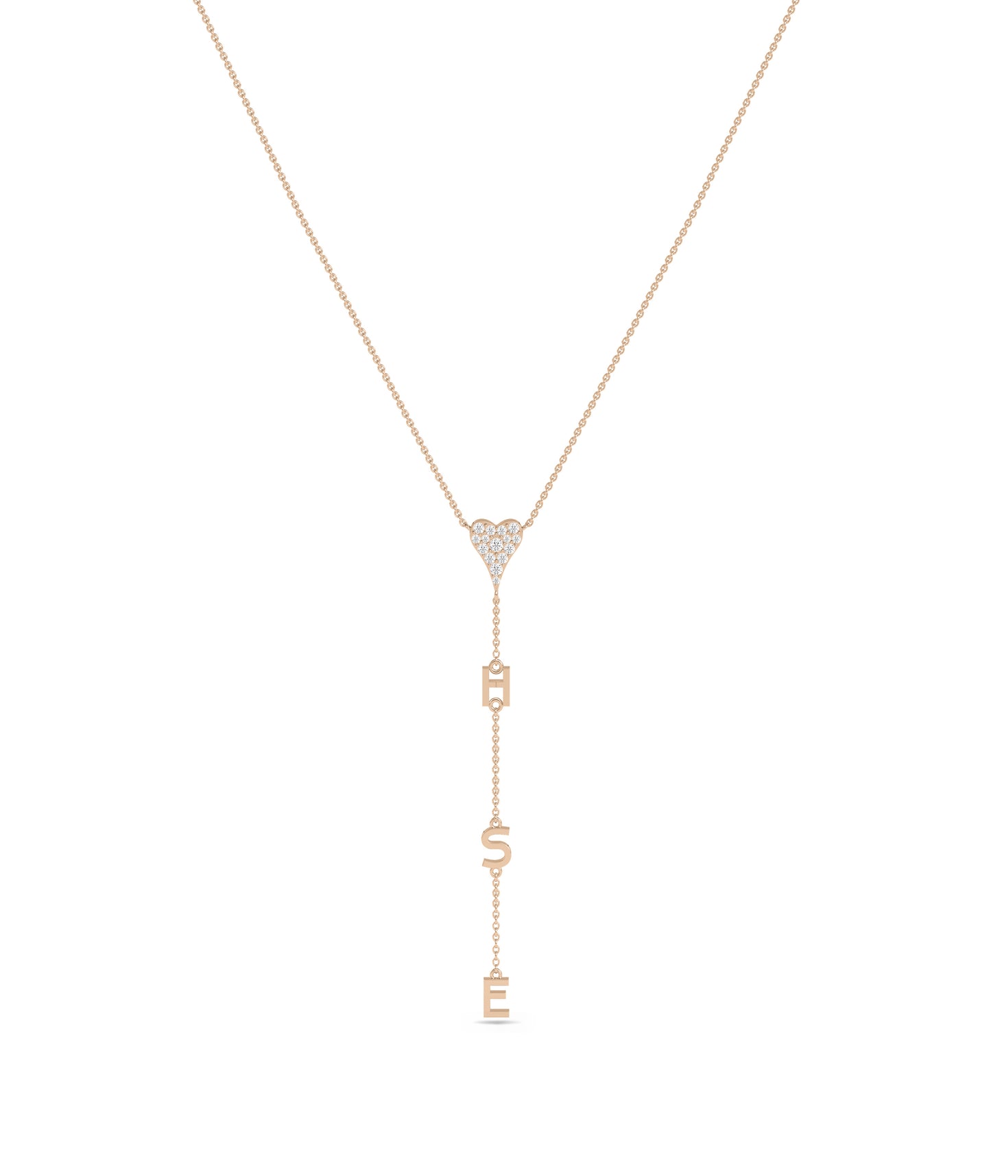 Diamond Pave Gold Initial Dangle Necklace - Everyday Jewelry