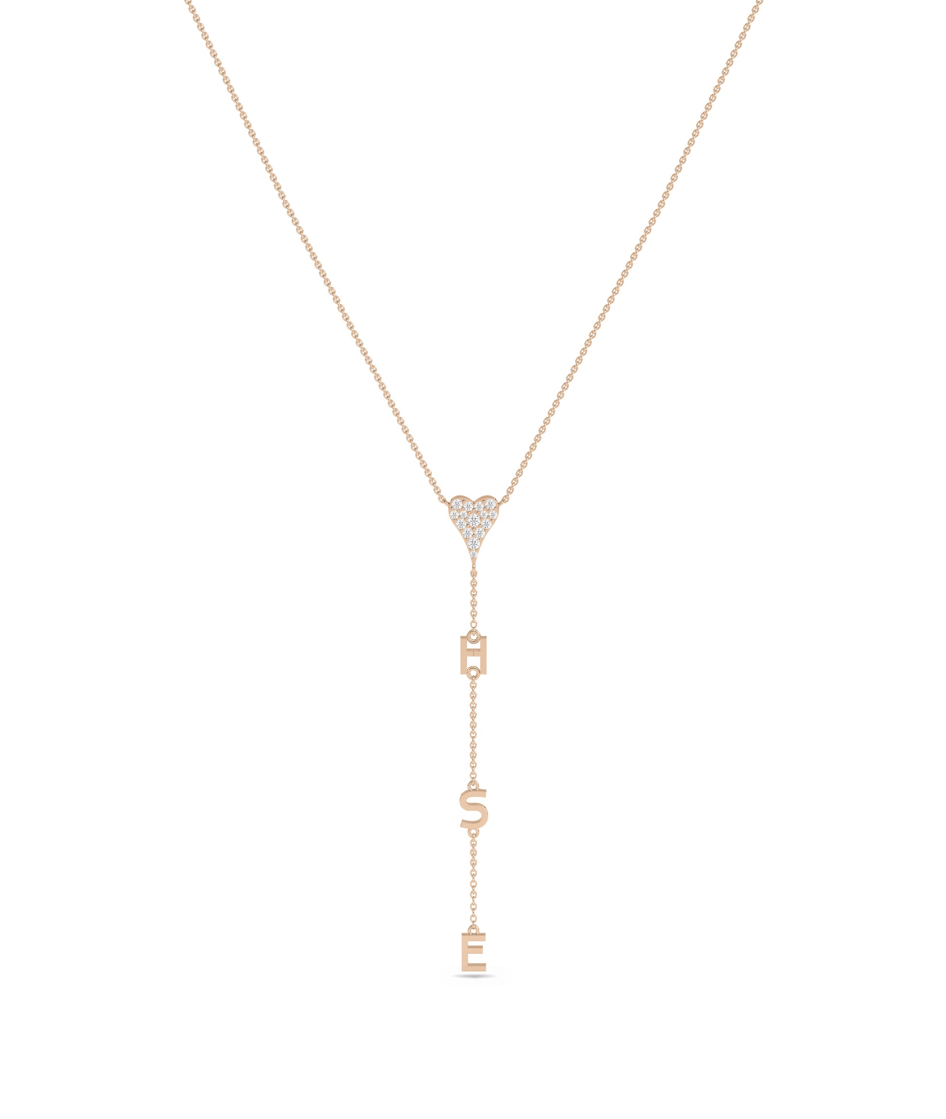 Diamond Pave Gold Initial Dangle Necklace - Everyday Jewelry