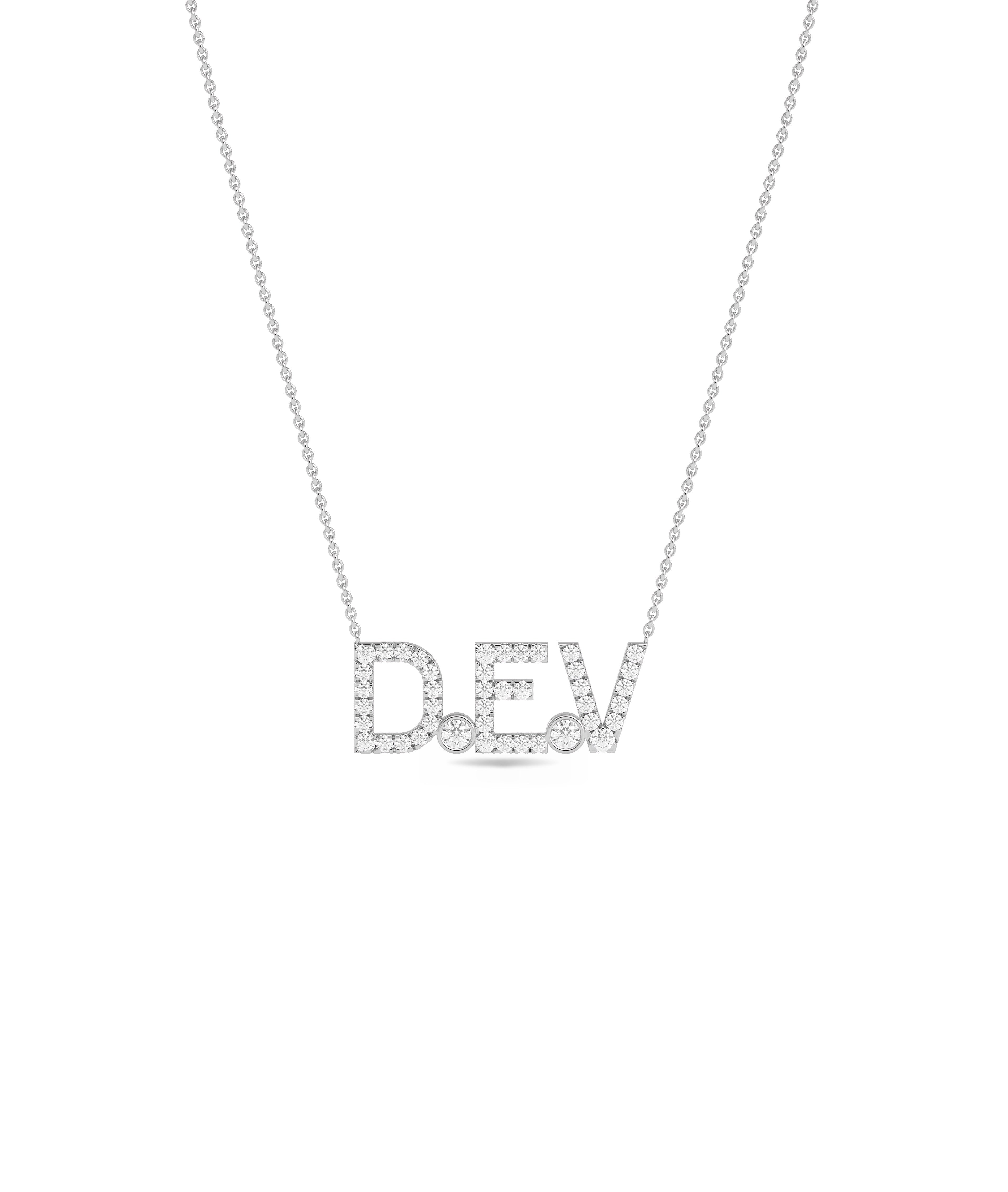 Diamond Initials Necklace- diamond necklace