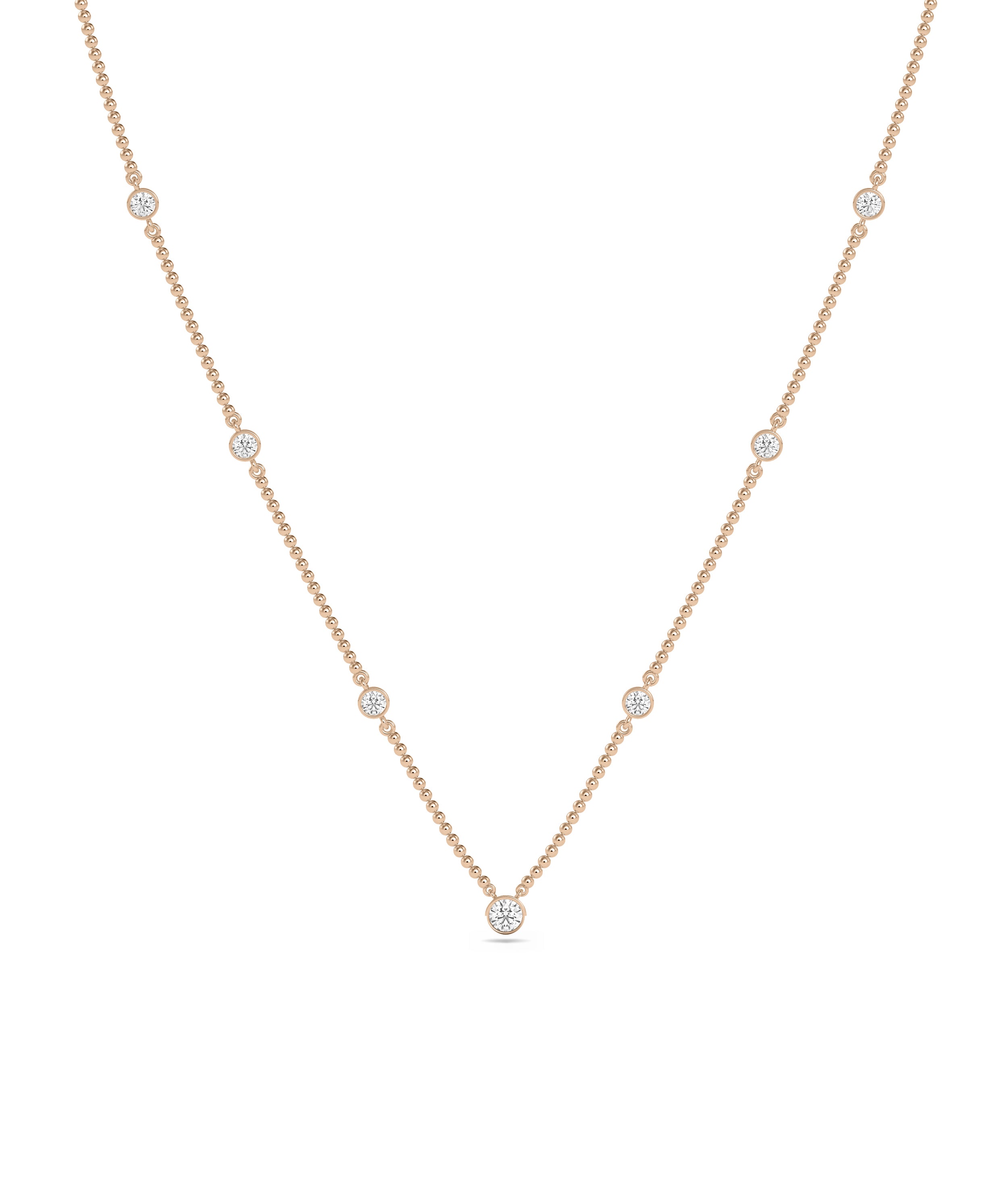 Diamond Bezel Set Station Necklace- diamond necklace