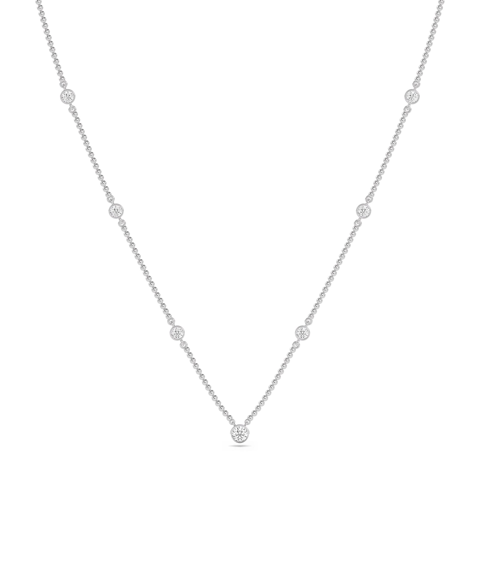 Diamond Bezel Set Station Necklace- diamond necklace