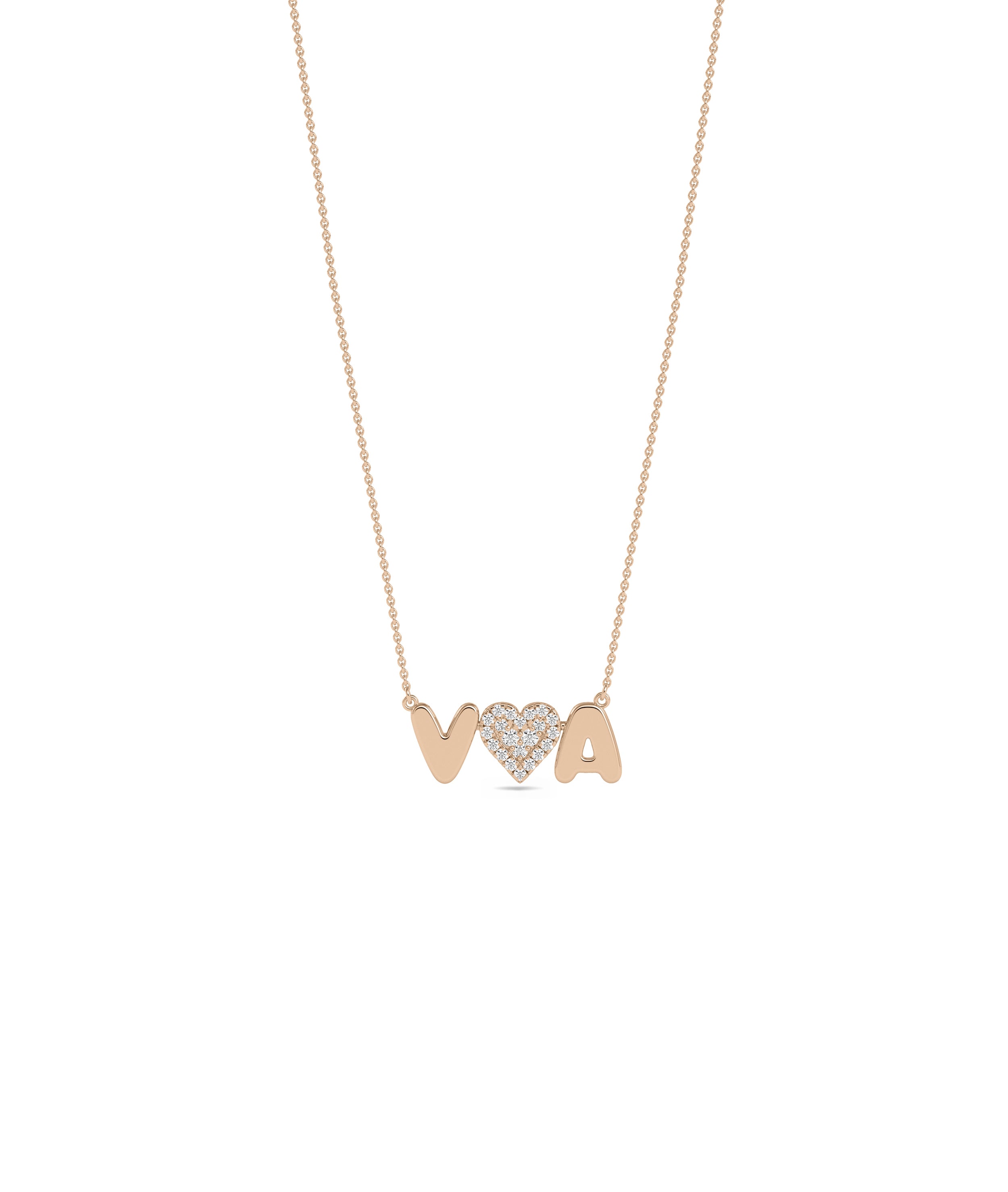 Custom Gold Initial & Diamond Pave Necklace - Everyday Jewelry