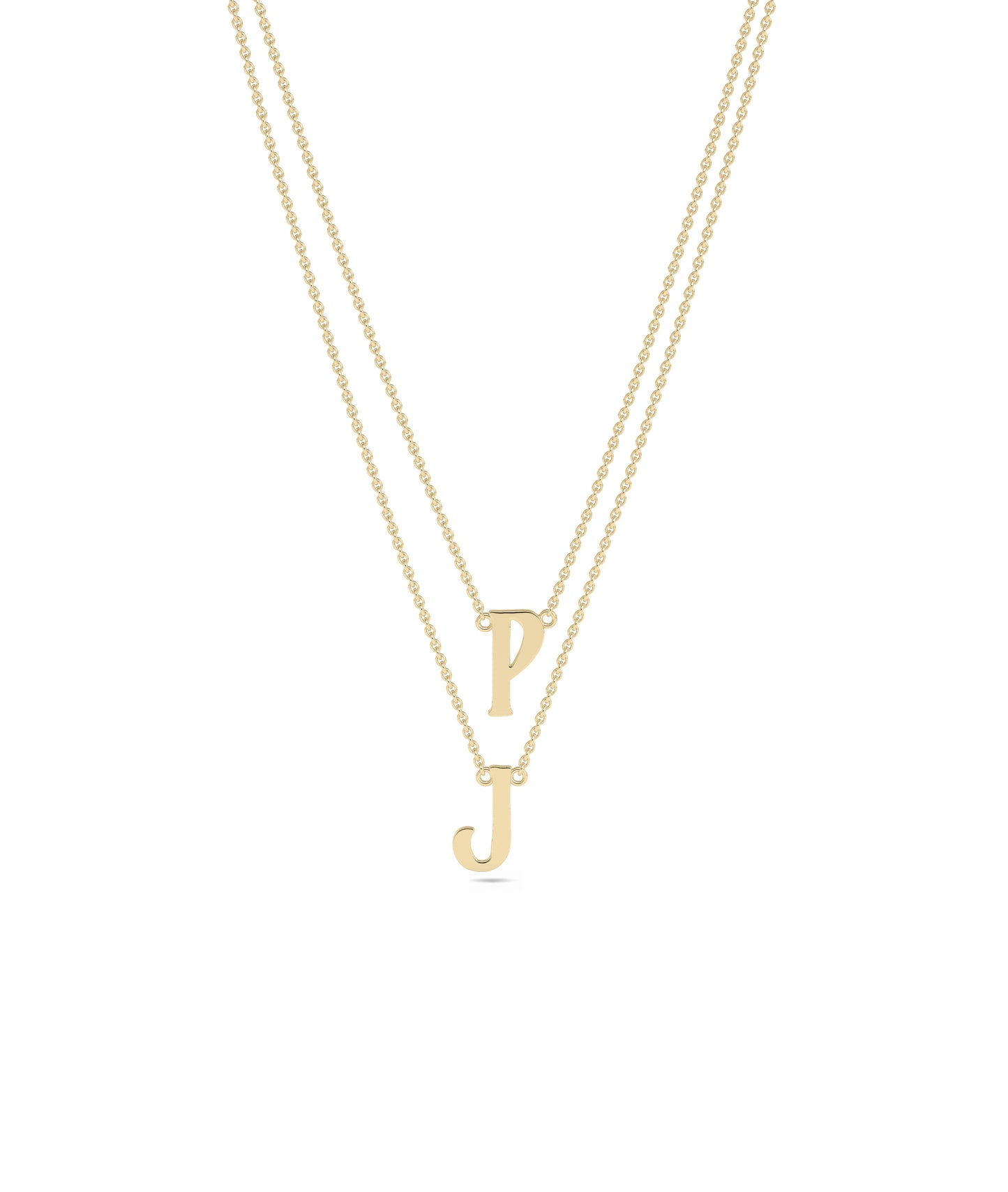 Gold 2 Initial Necklace - Everyday Jewelry