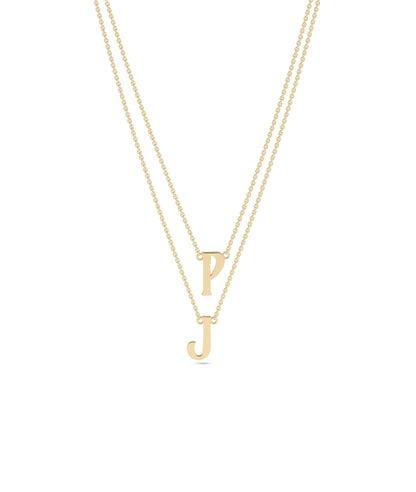 Gold 2 Initial Necklace - Everyday Jewelry