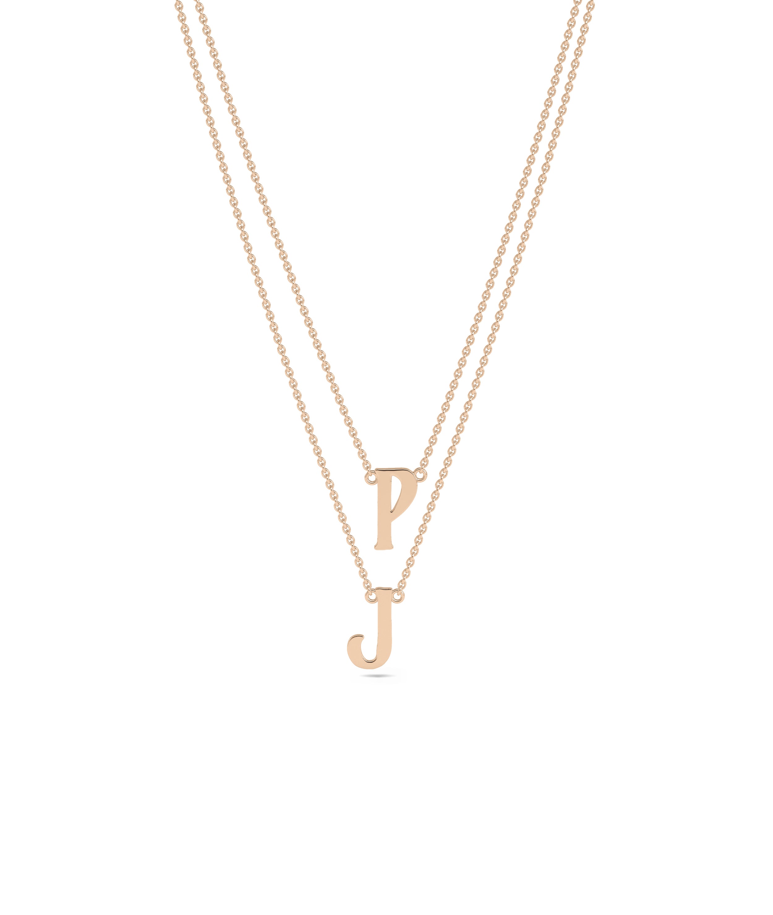 Gold 2 Initial Layered Necklace