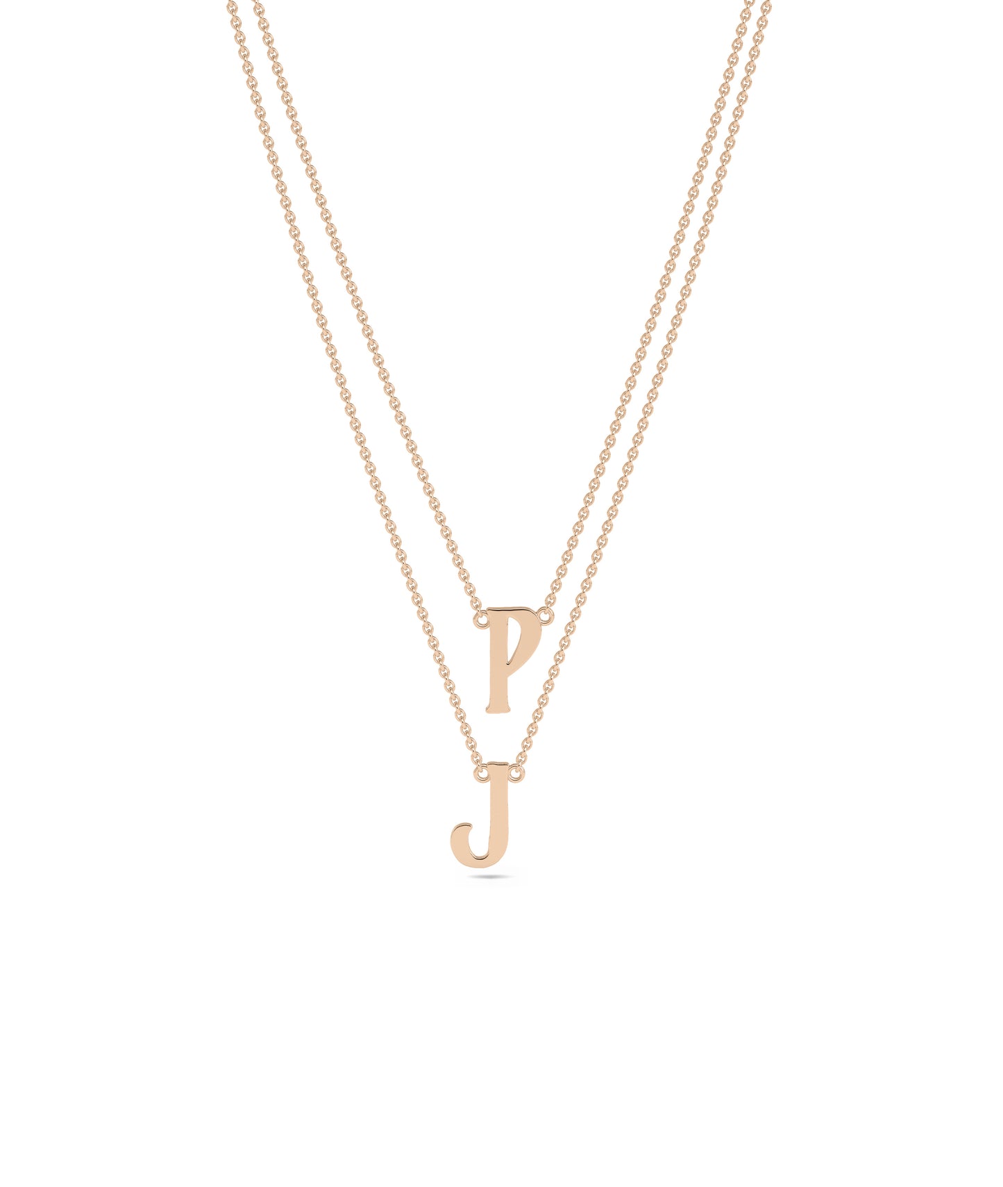 Gold 2 Initial Layered Necklace