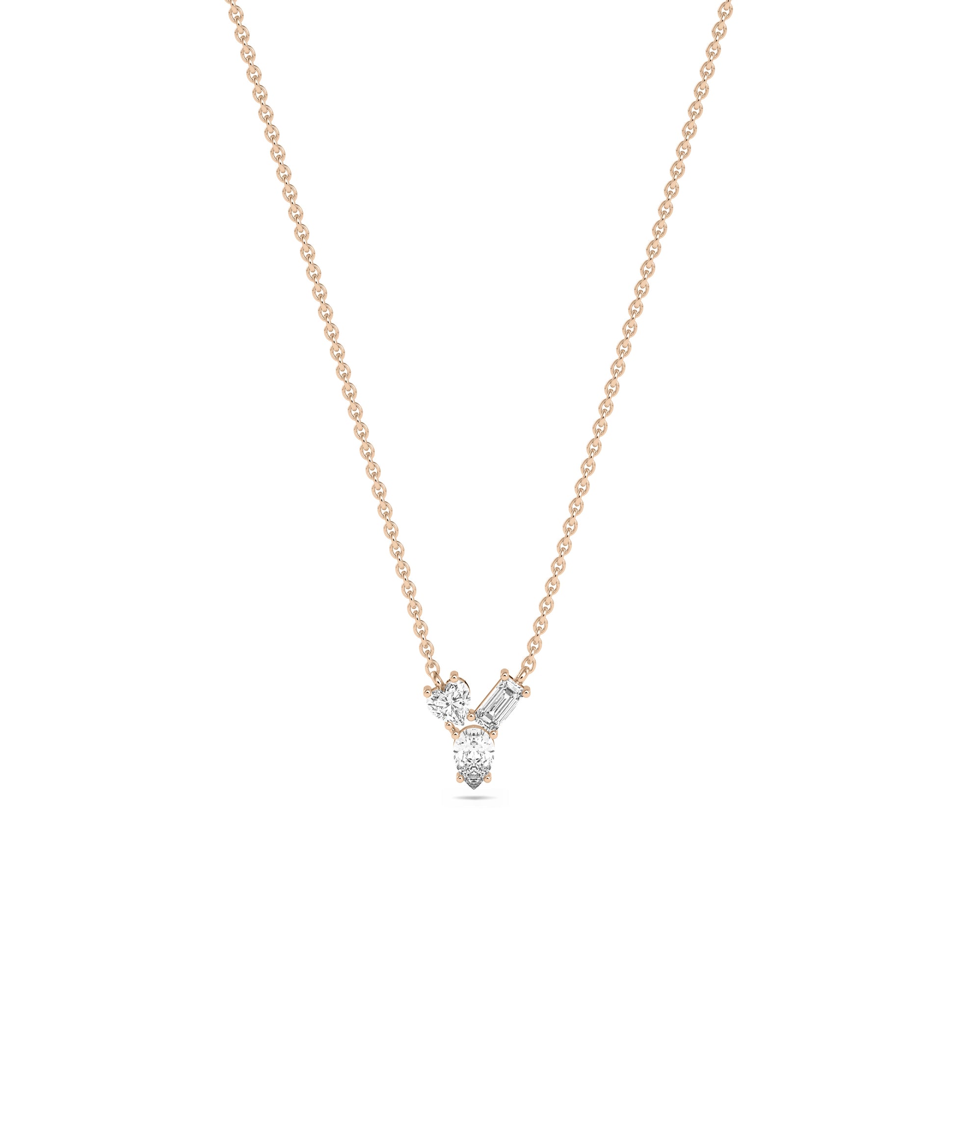 3 Stone Diamond Solitaire Necklace - Everyday Jewelry