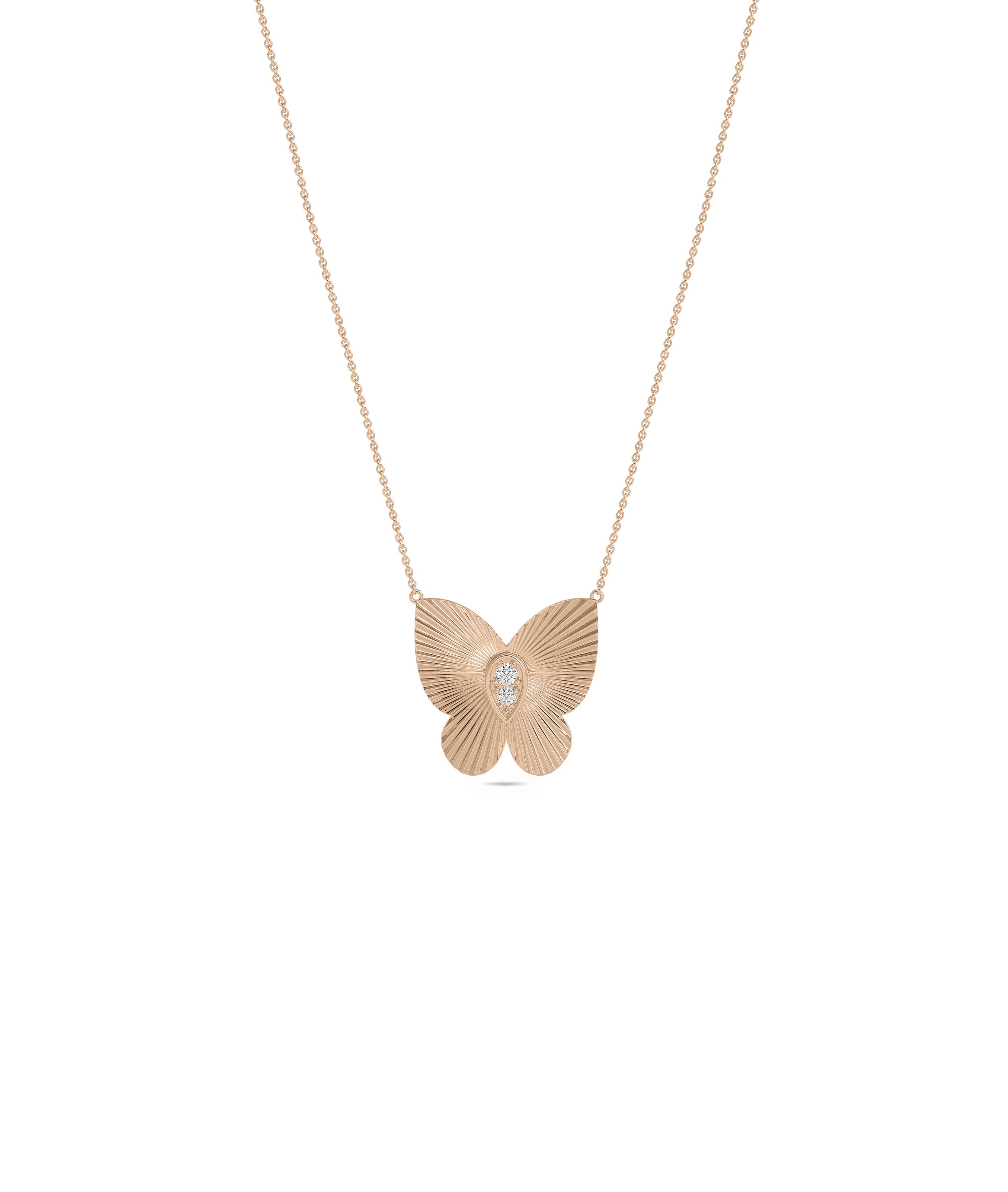 Groove Butterfly Necklace with Diamond