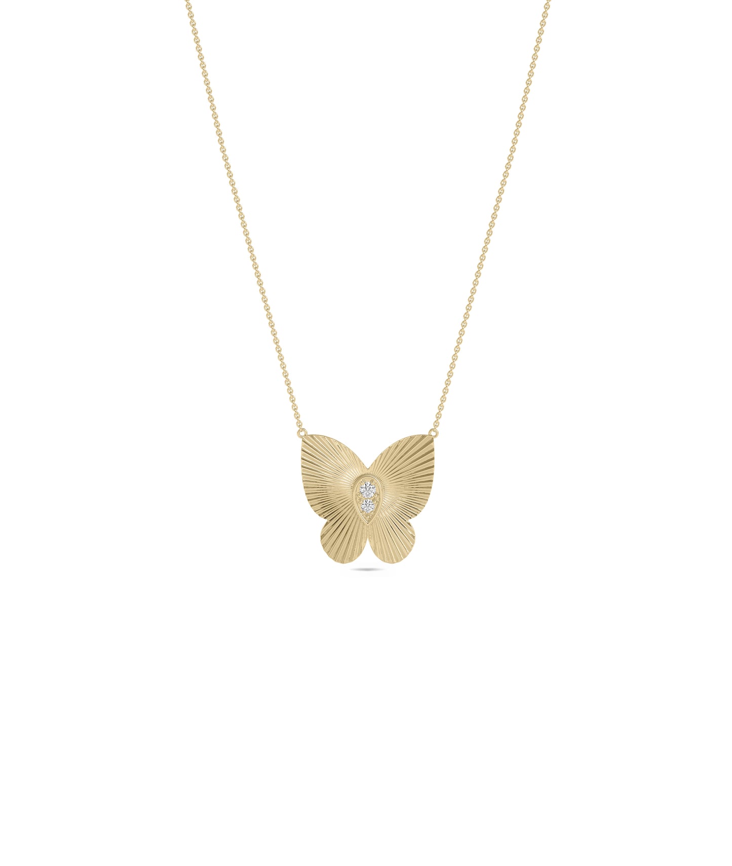 Groove Butterfly Necklace with Diamond