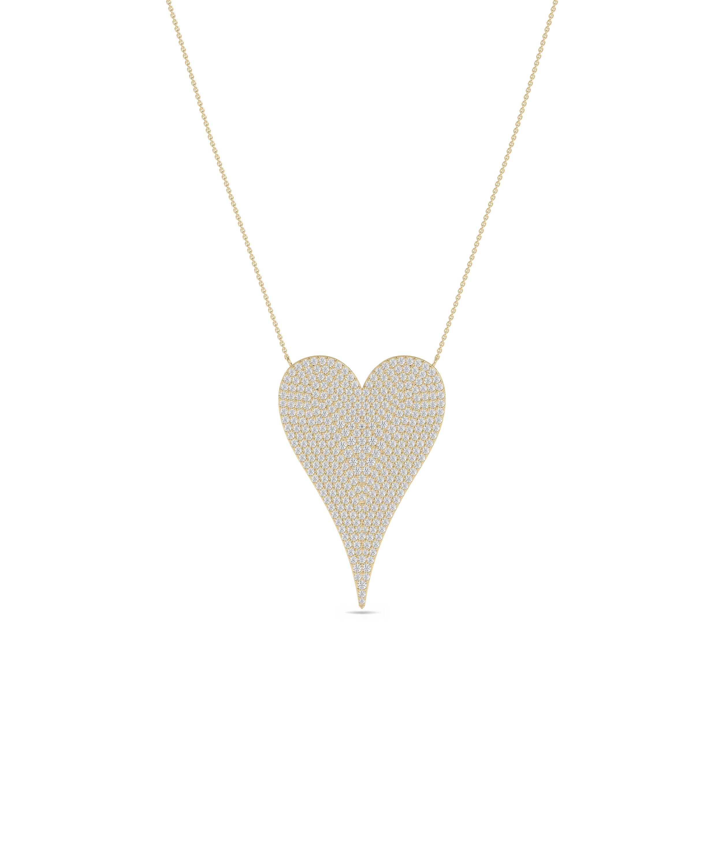 Diamond Pave Elongated Heart Necklace