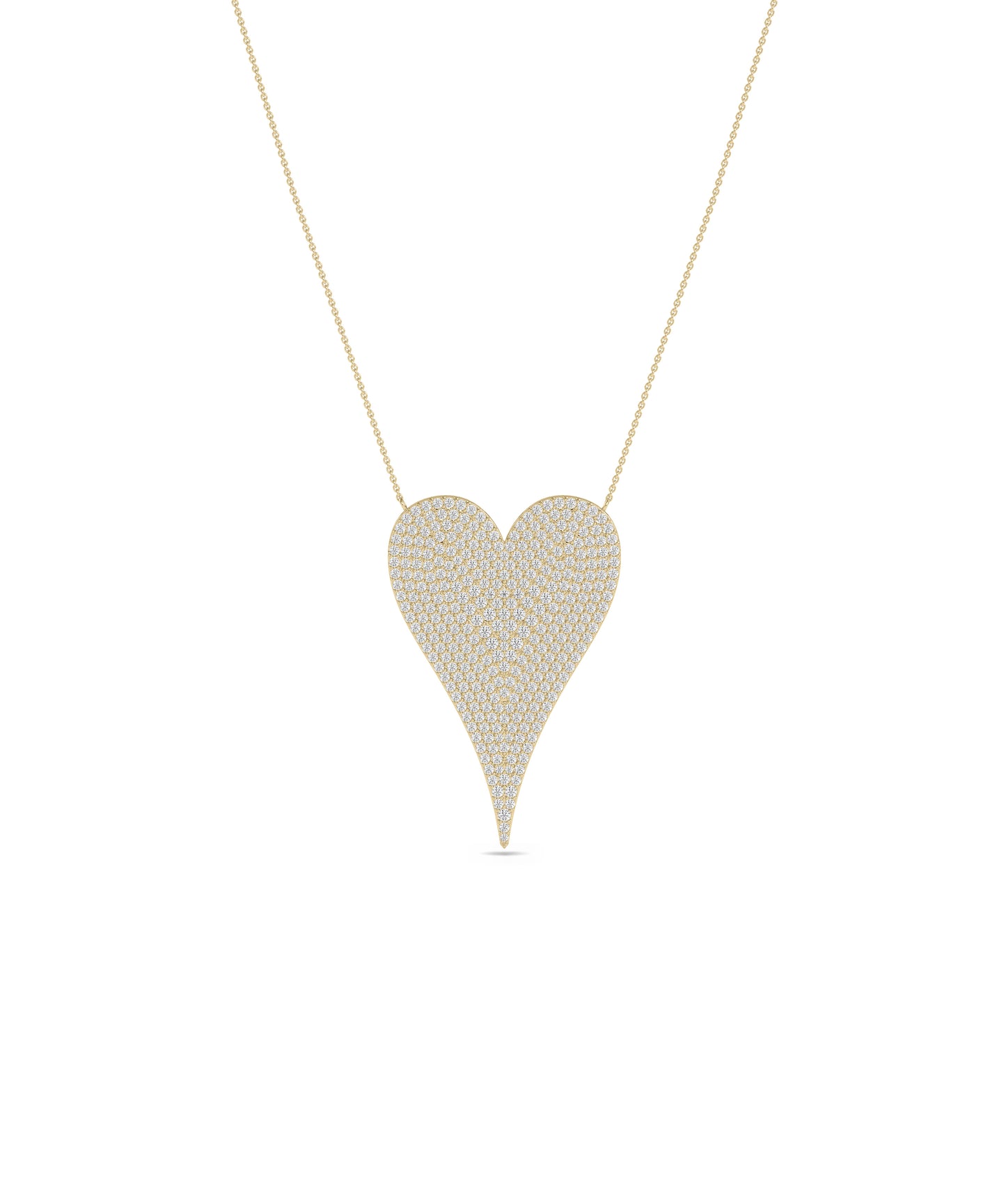 Diamond Pave Elongated Heart Necklace