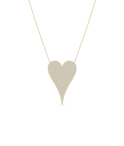 Diamond Pave Elongated Heart Necklace