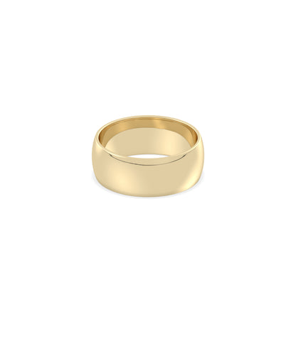 Gold Wide Dome Band Ring | Diamond Band Rings