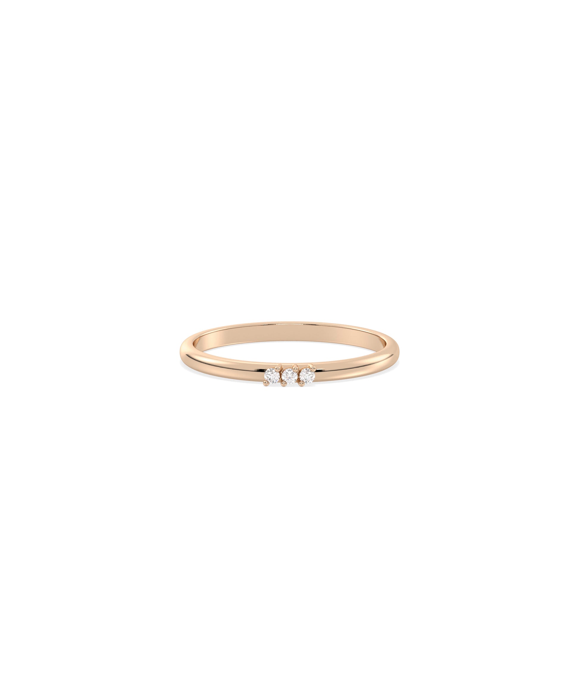 3 Stone Diamond Band Ring- 14k gold ring