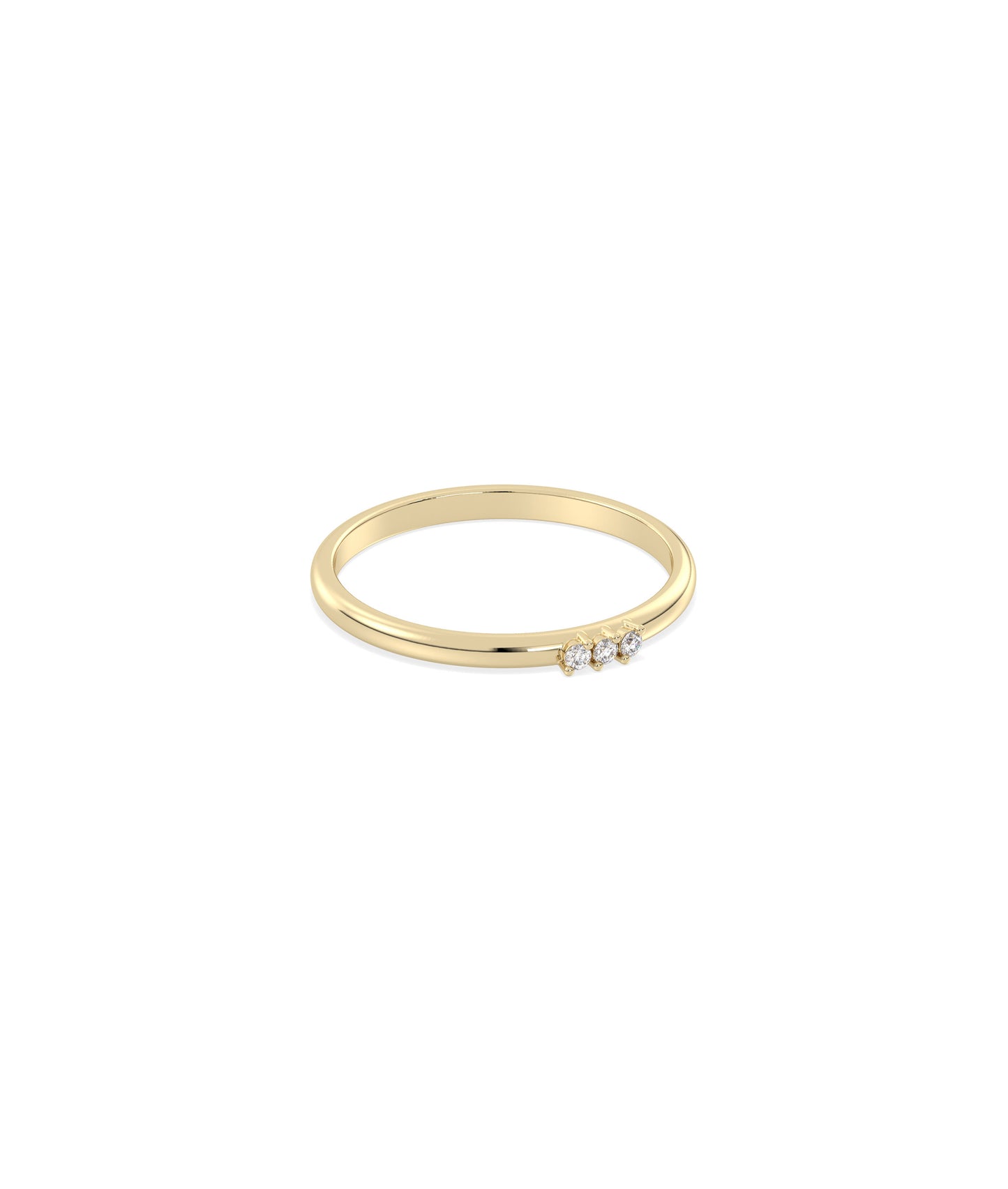 3 Stone Diamond Band Ring- 14k gold ring