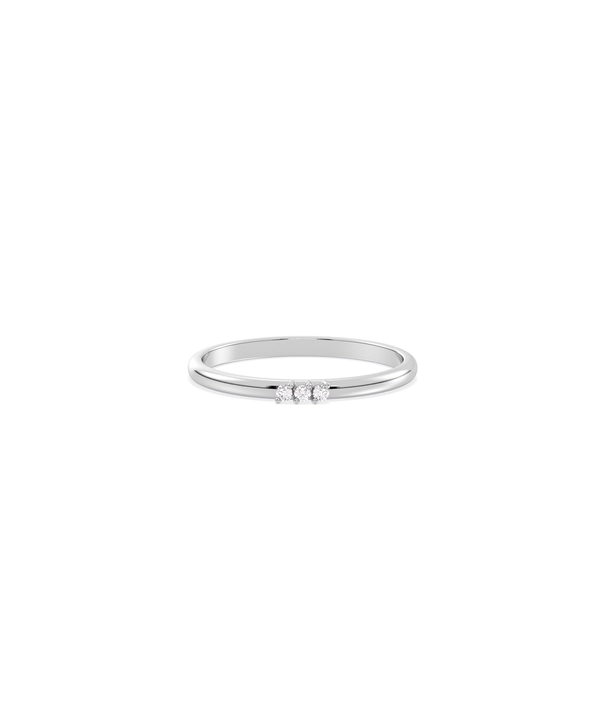 3 Stone Diamond Band Ring- 14k gold ring