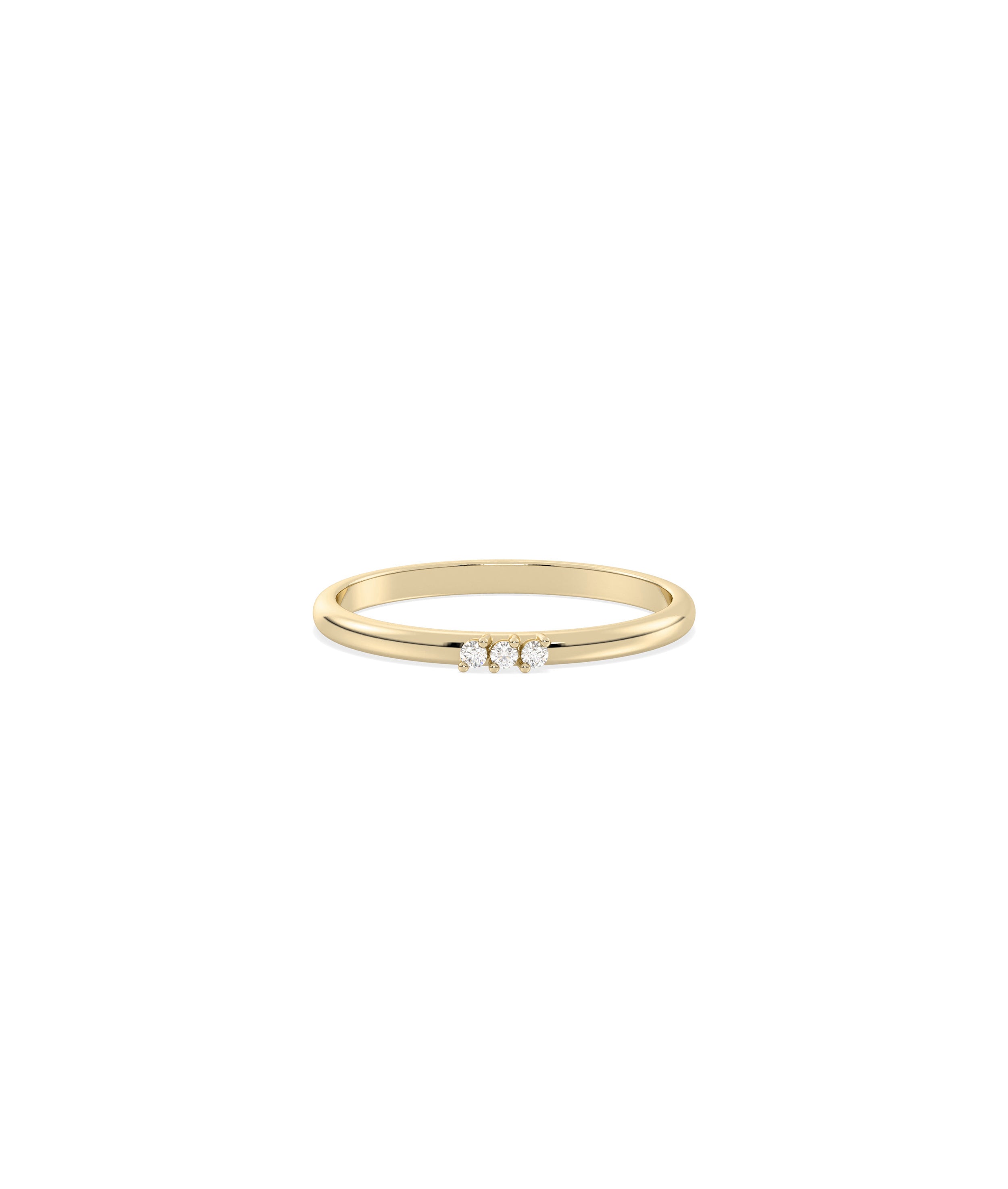 3 Stone Diamond Band Ring- 14k gold ring