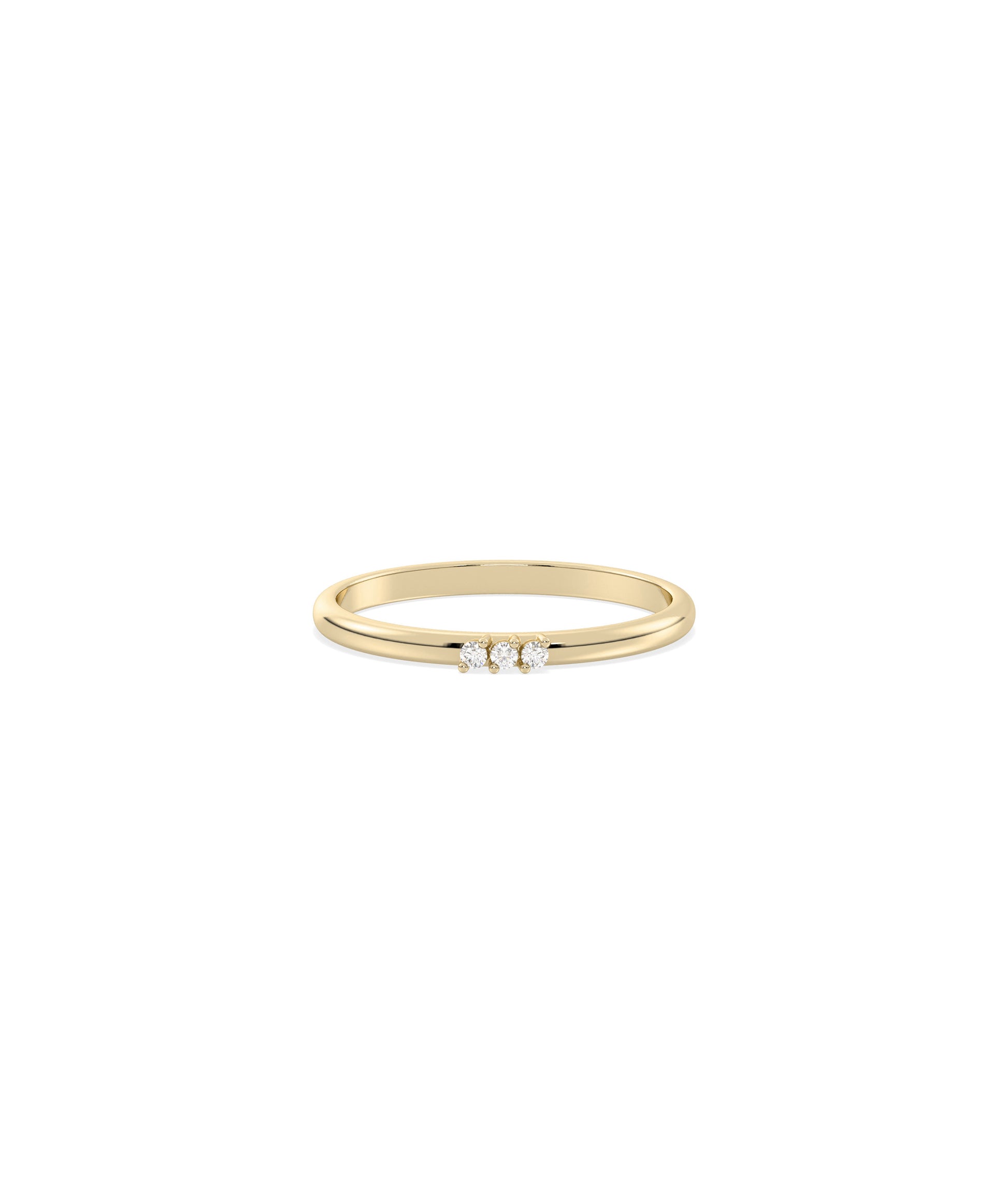 3 Stone Diamond Band Ring- 14k gold ring