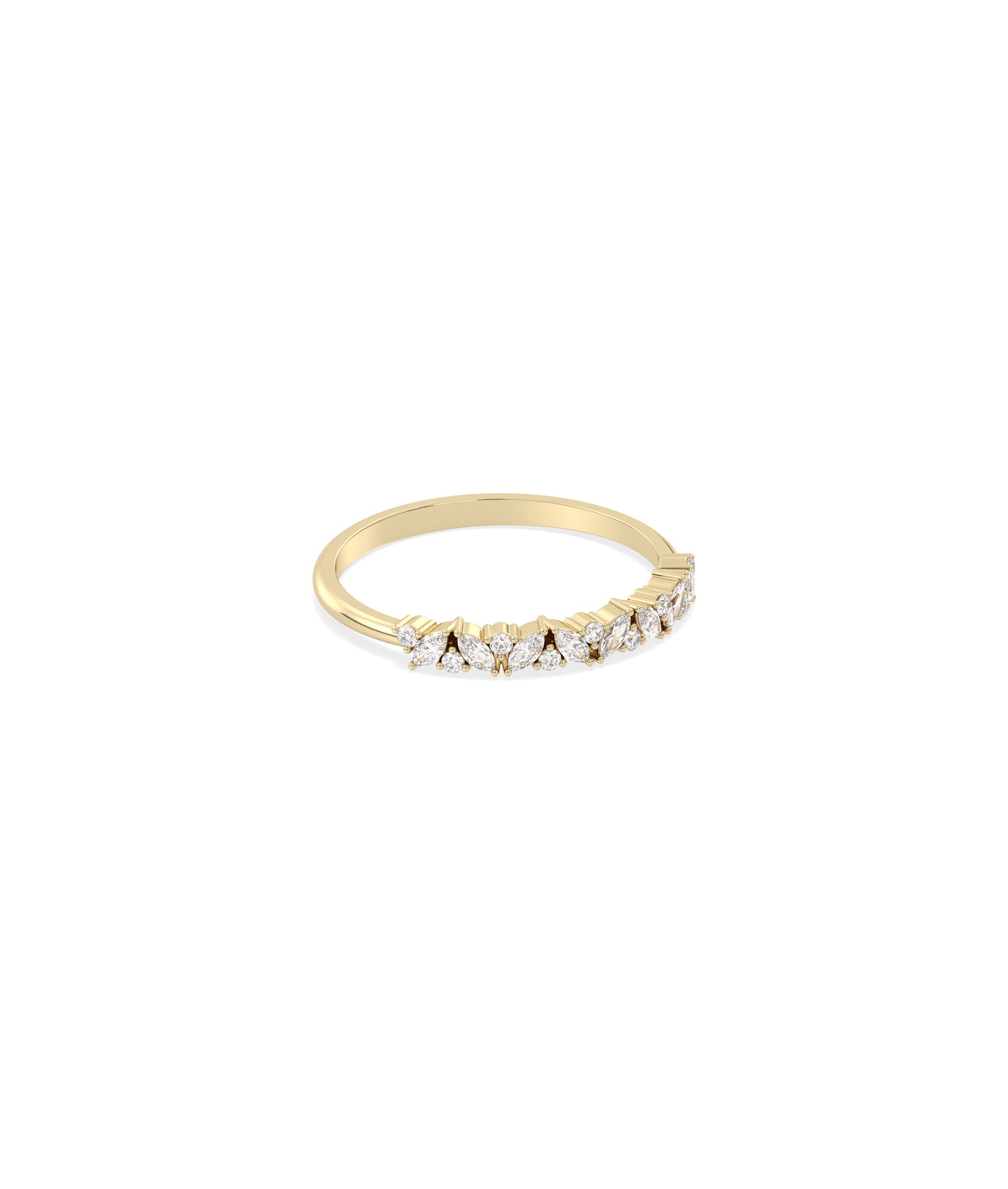 Diamond Multi Shape Cluster Band Ring | 14k Gold Ring