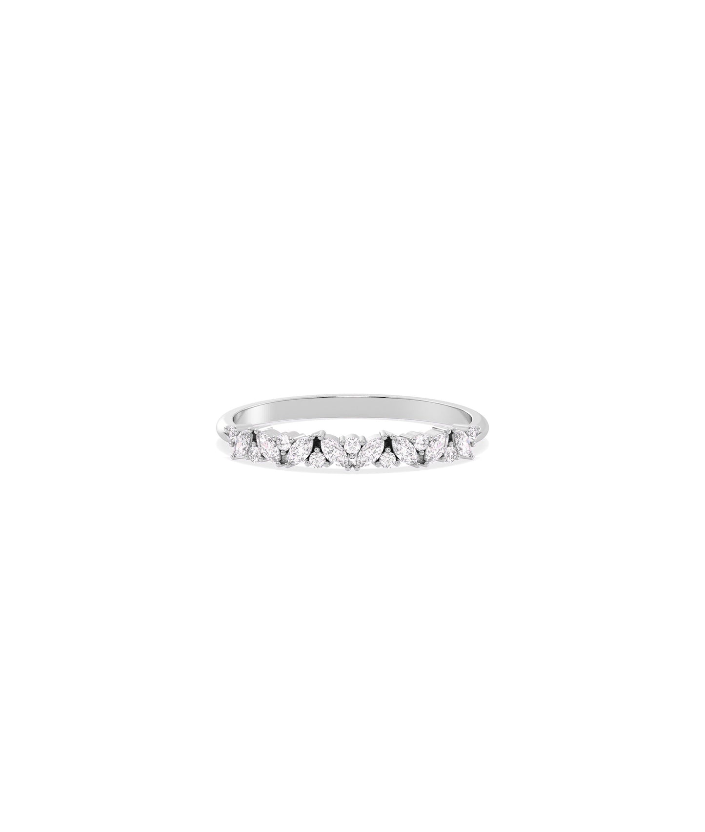 Diamond Multi Shape Cluster Band Ring | 14k Gold Ring