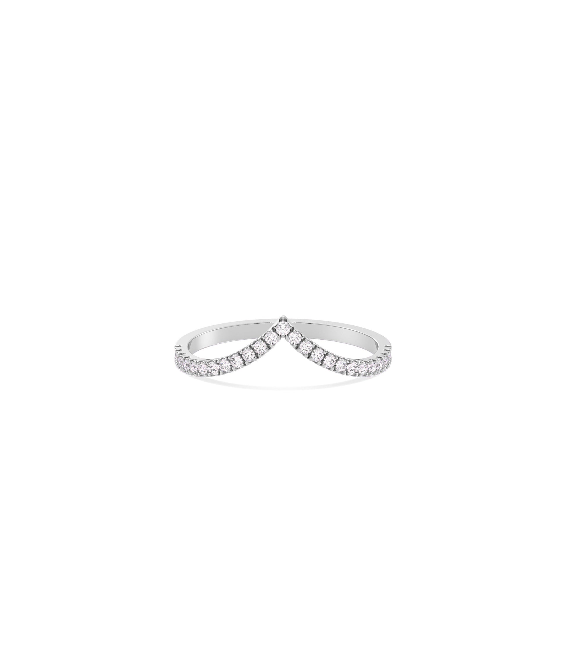 Diamond Chevron Band Ring