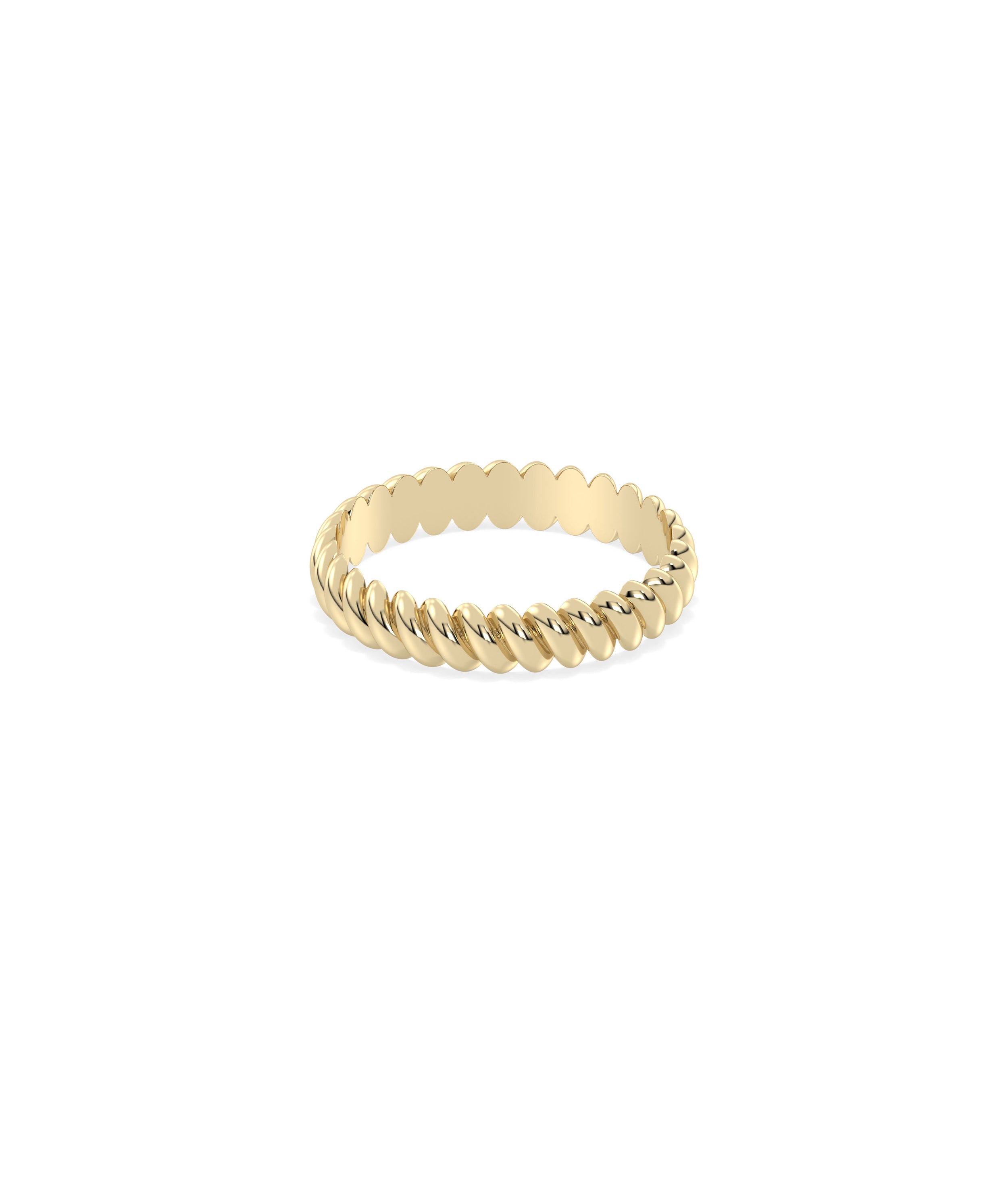 4 mm Wide Gold Twist Band Ring | Diamond Band Rings