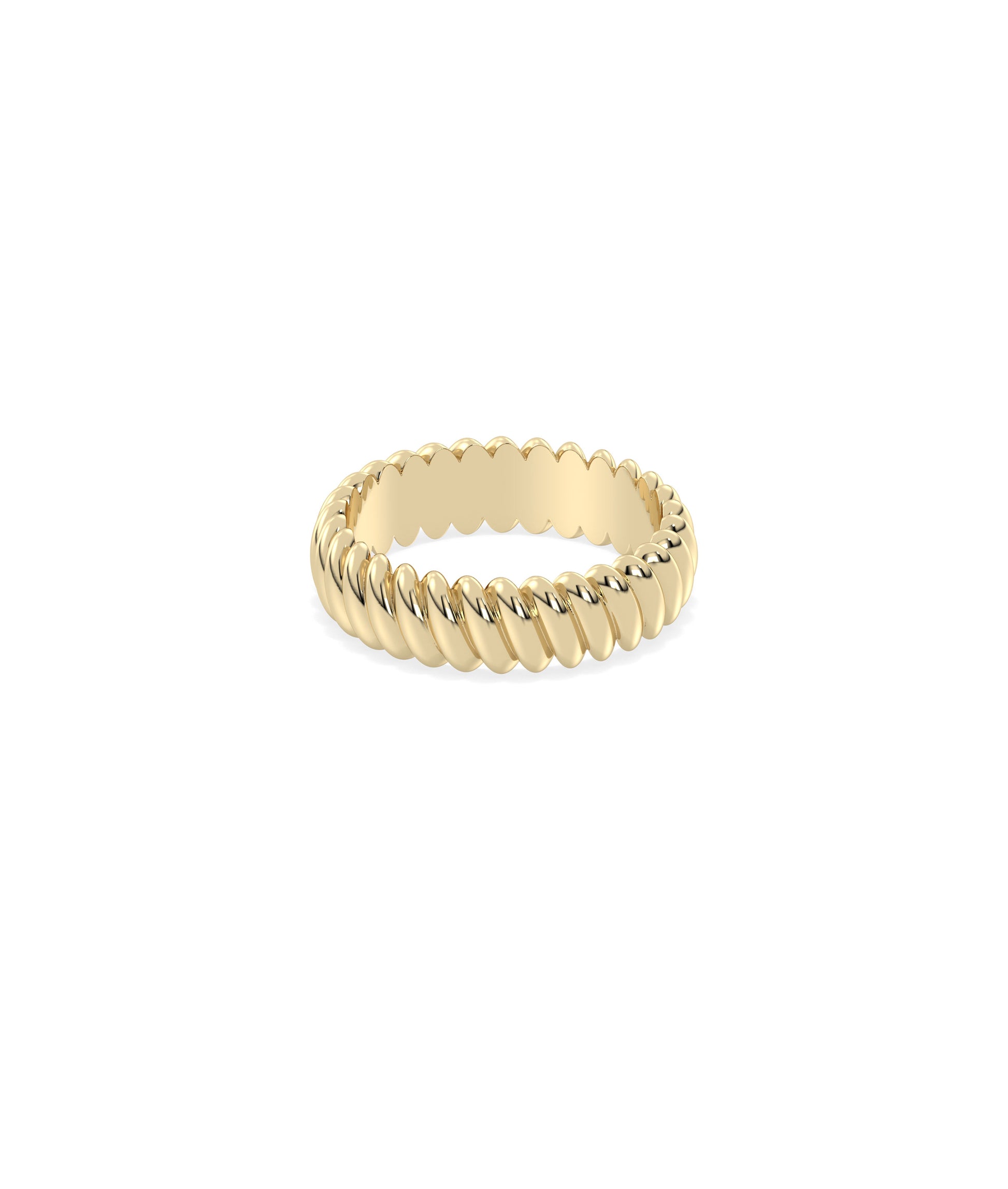 6 mm Wide Gold Twist Band Ring | Diamond Band Ring Online