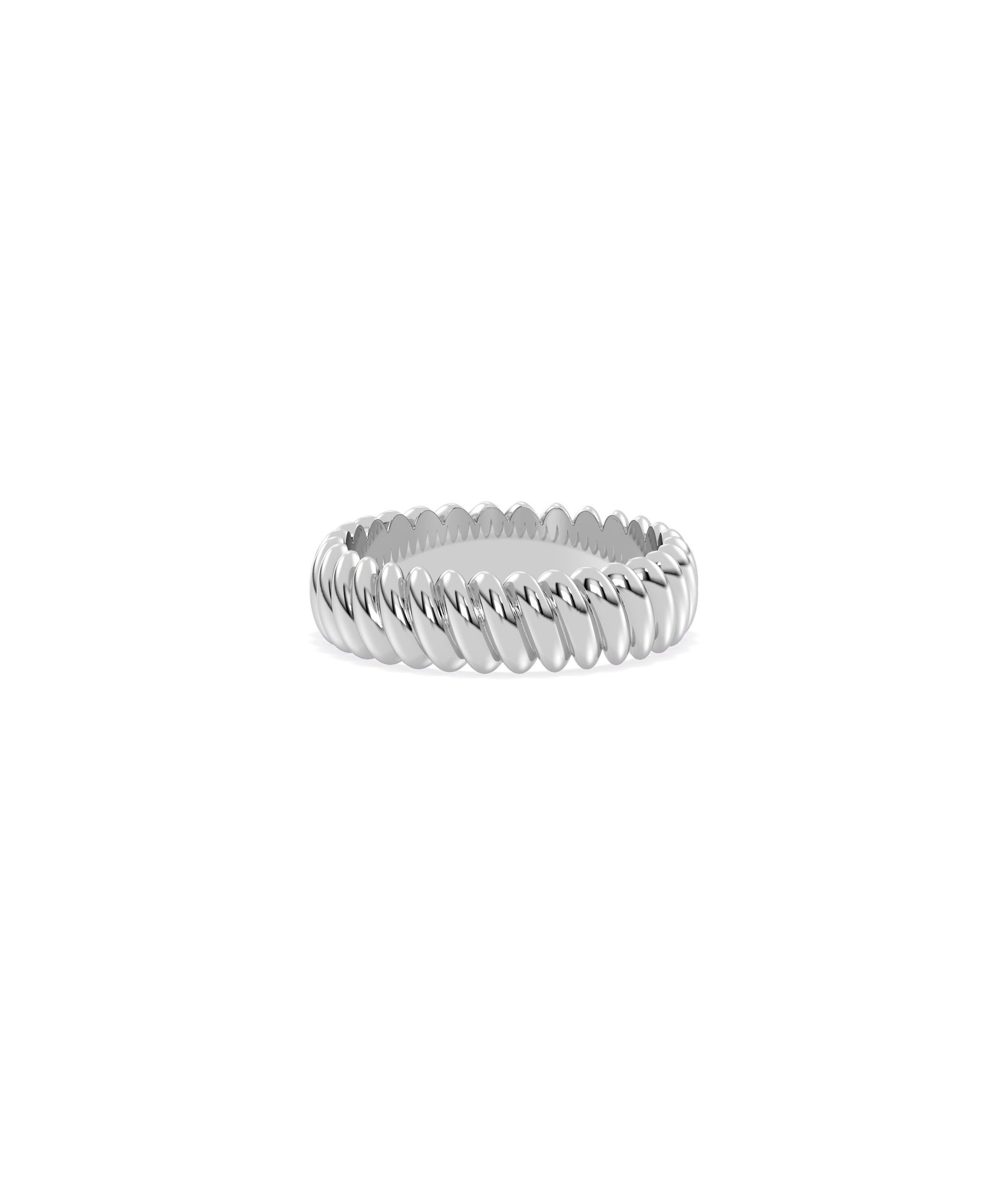 6 mm Wide Gold Twist Band Ring | Diamond Band Ring Online