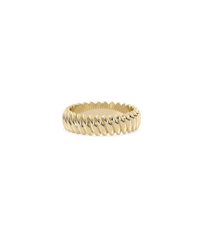 6 mm Wide Gold Twist Band Ring | Diamond Band Ring Online