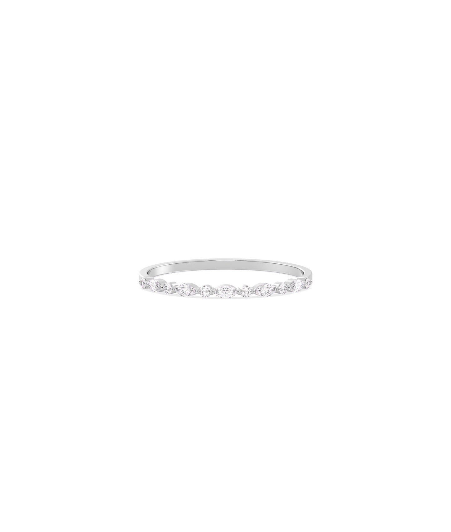 Marquise and Round Diamond Band Ring | Everyday Jewelry